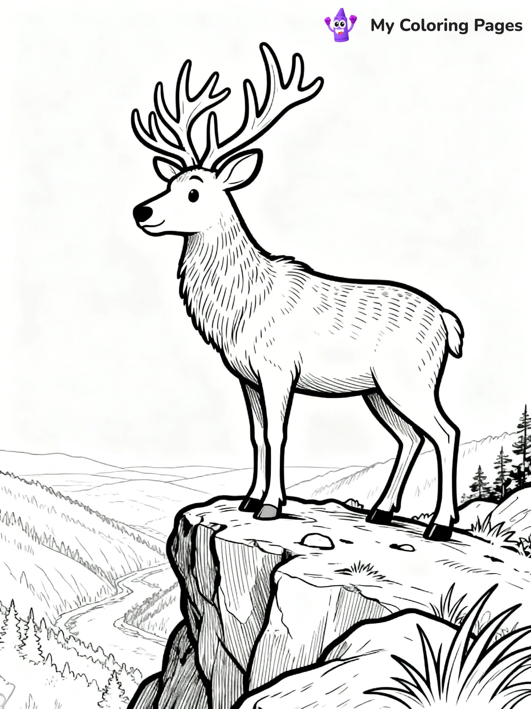 Elk Coloring Pages - 4