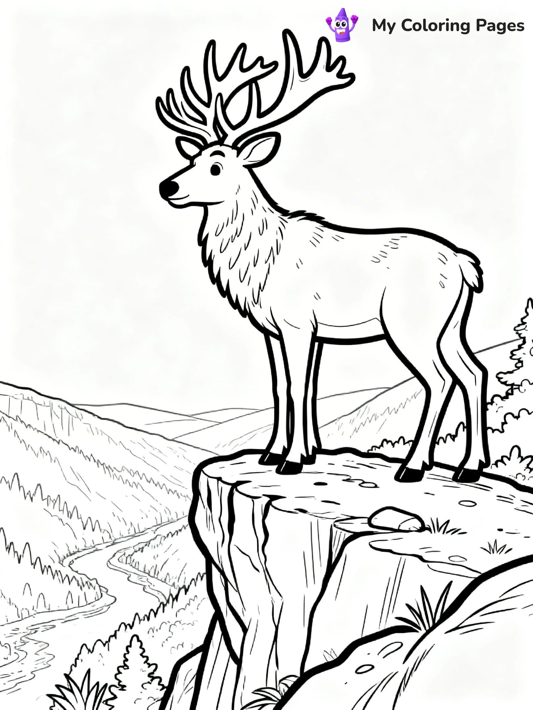 Elk Coloring Pages - 3