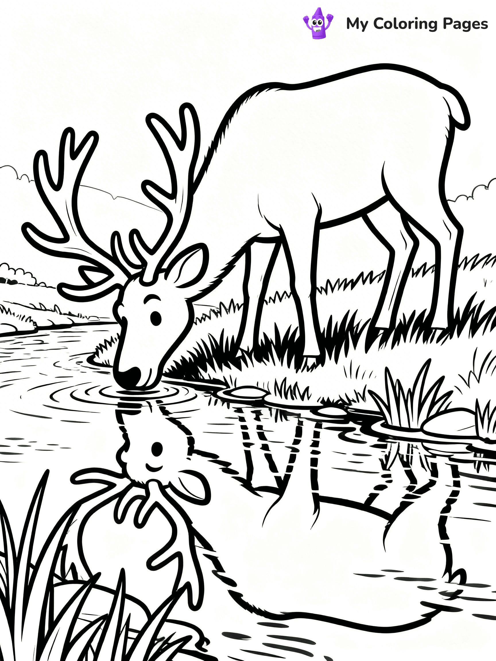Elk Coloring Pages - 2