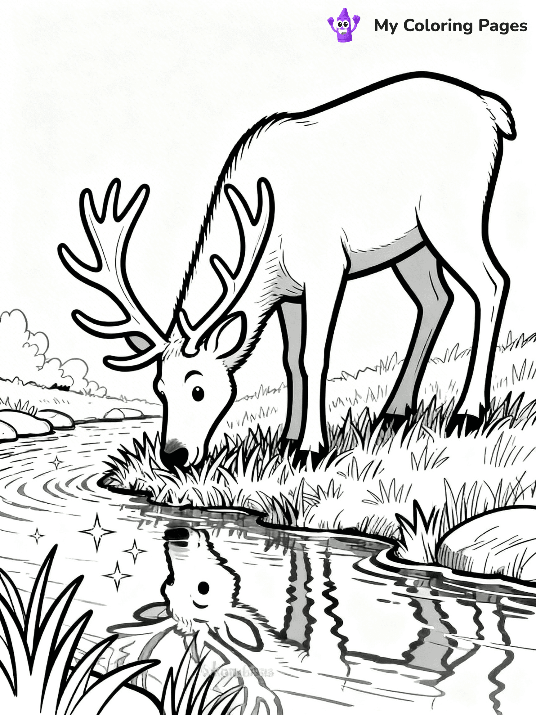 Elk Coloring Pages - 1