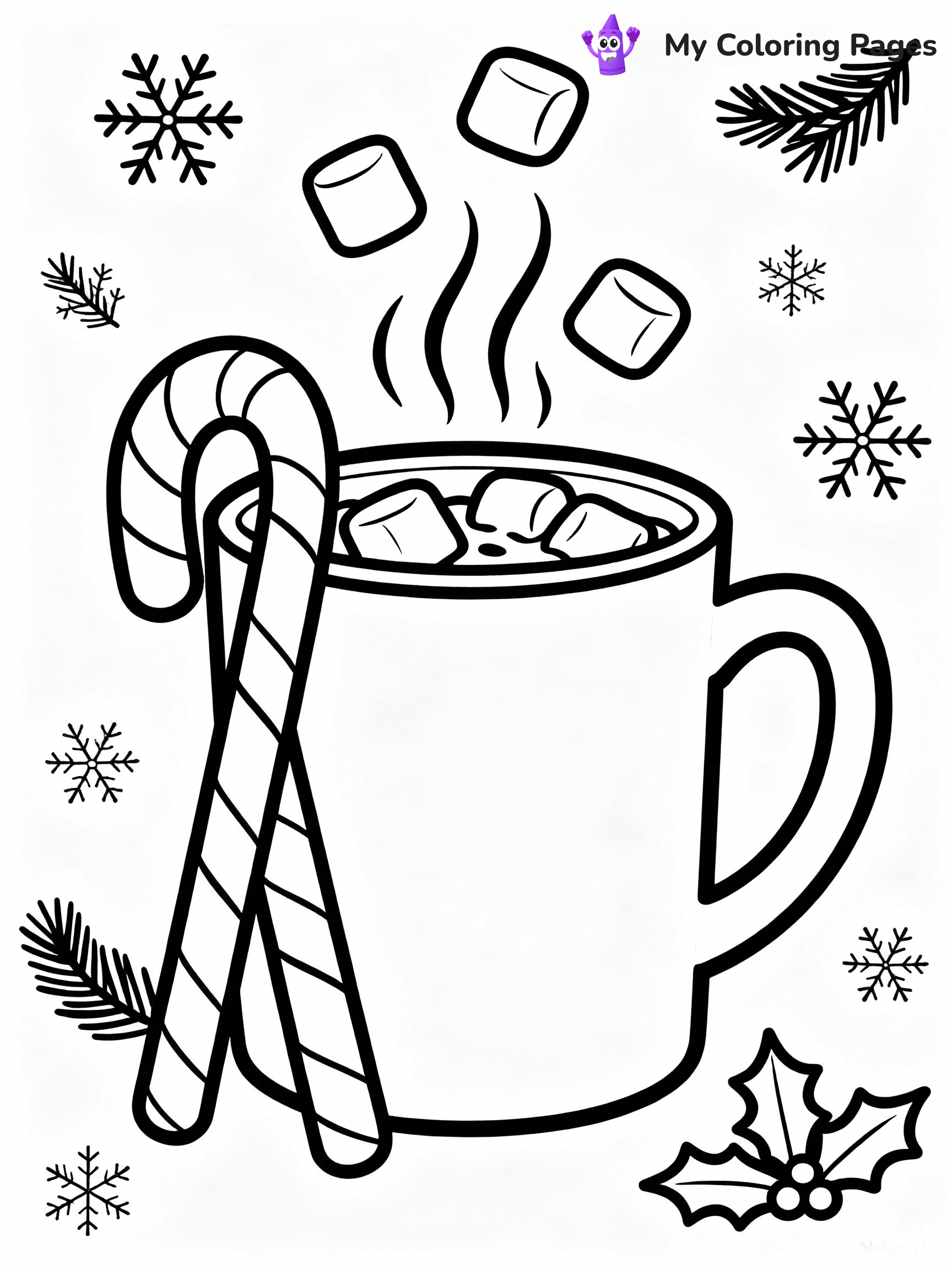 Candy Cane Coloring Pages - 30
