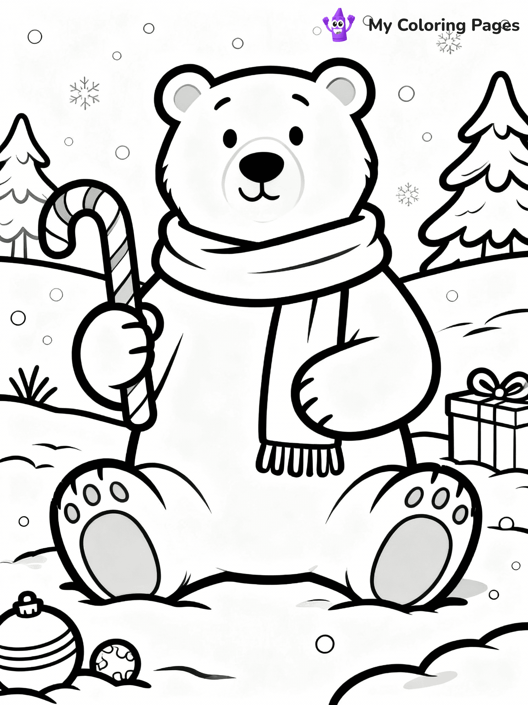 Candy Cane Coloring Pages - 11