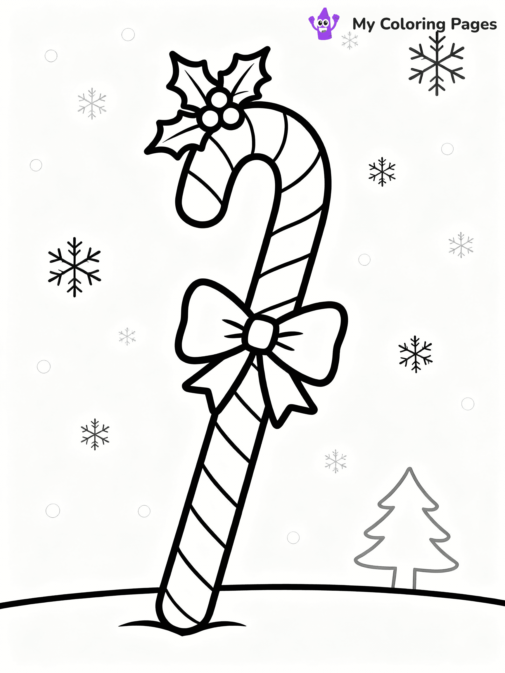 Candy Cane Coloring Pages - 8