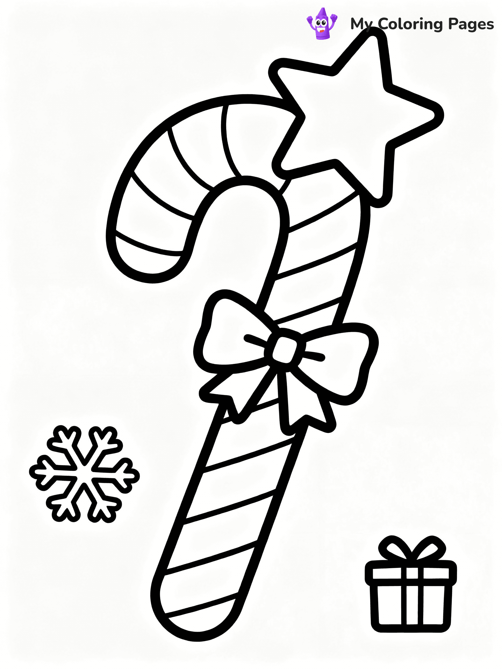 Candy Cane Coloring Pages - 7