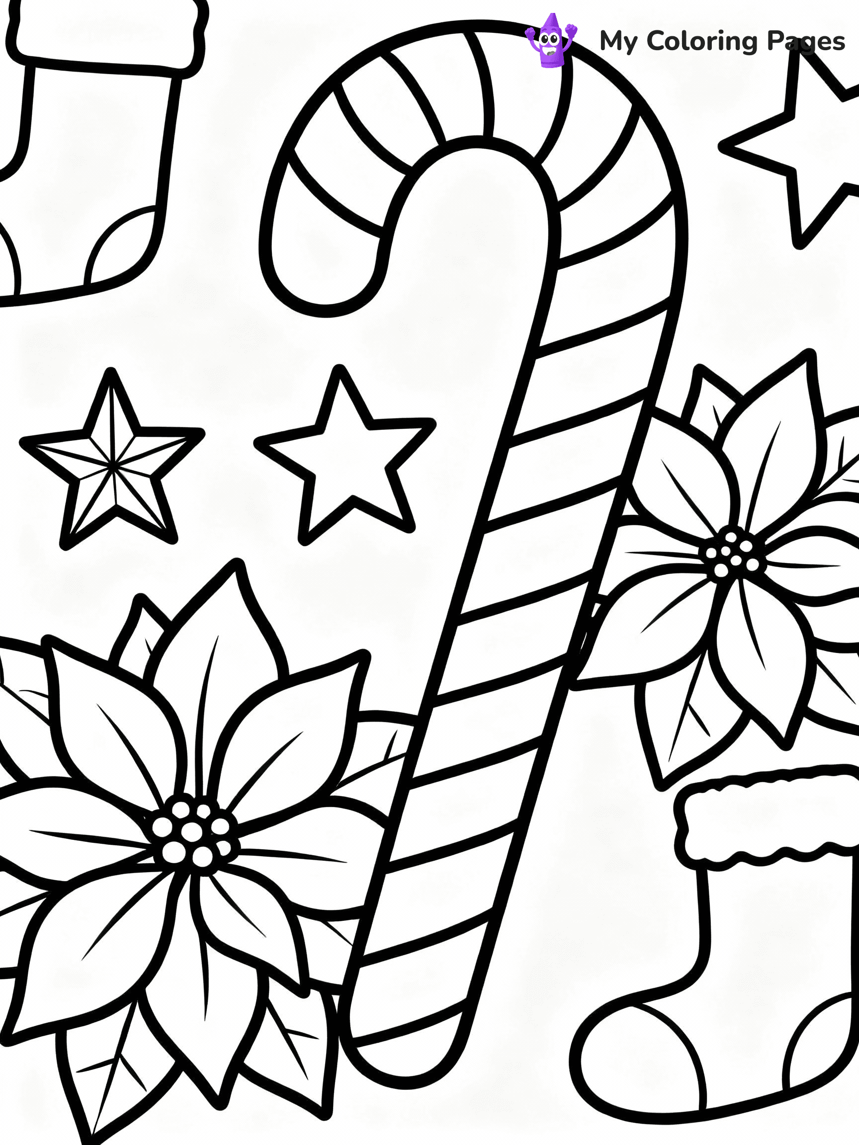 Candy Cane Coloring Pages - 3
