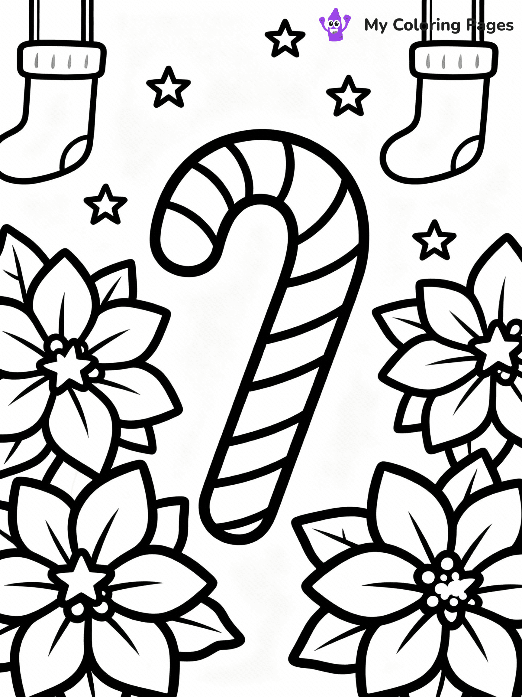 Candy Cane Coloring Pages - 2