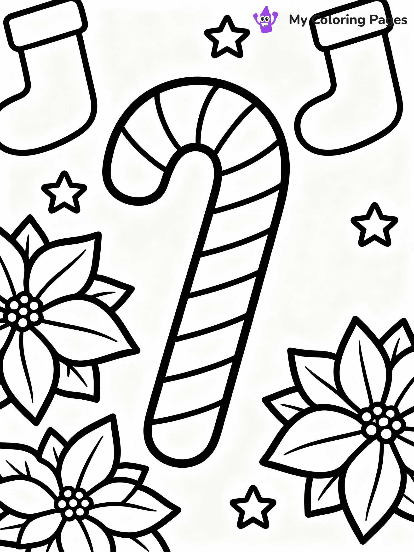Candy Cane Coloring Pages - 1