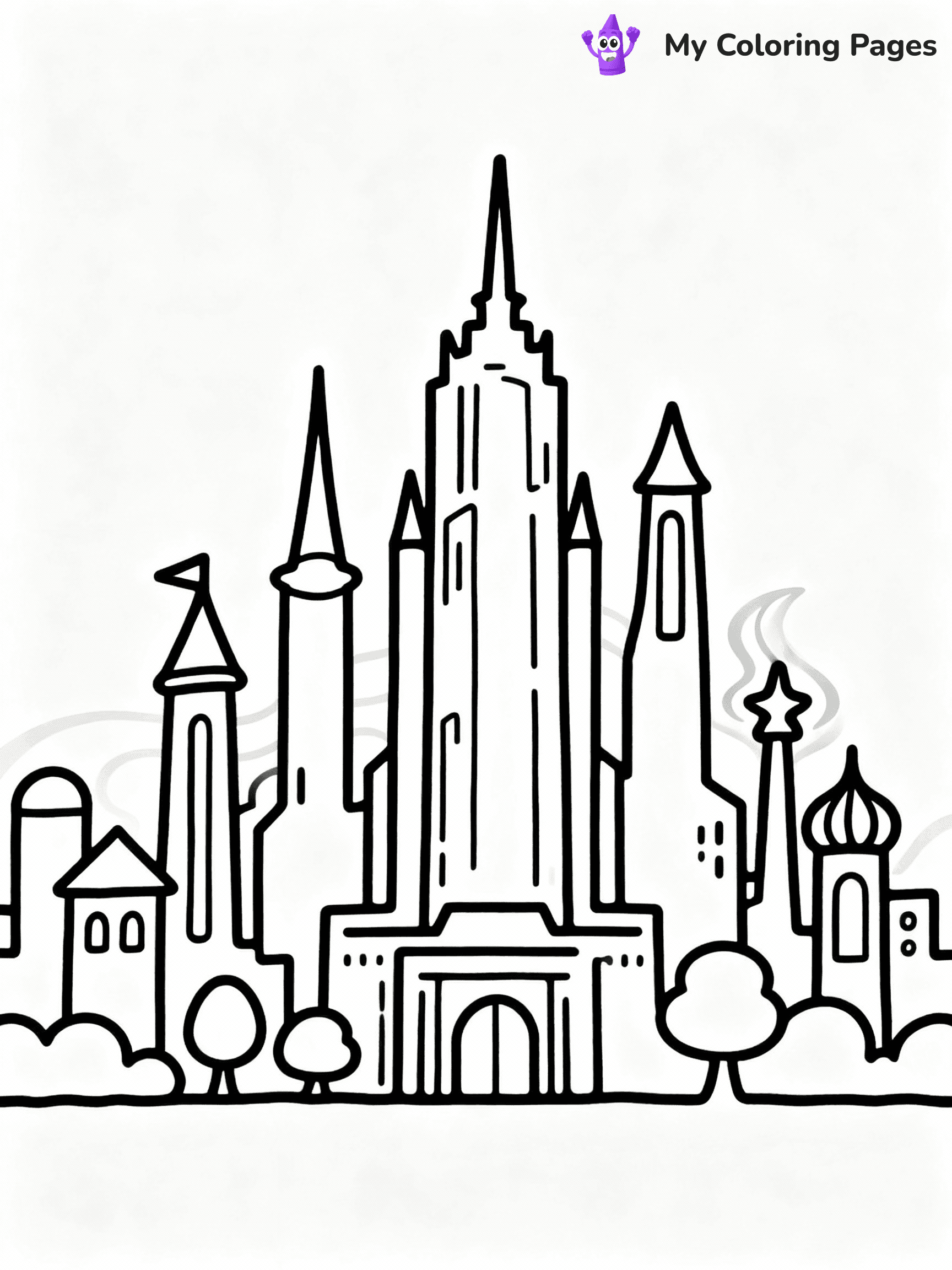 ⚠️ CRITICAL REQUIREMENT - ABSOLUTE BLACK AND WHITE ONLY ⚠️
This MUST be a BLACK AND WHITE line drawing ONLY. NO COLORS whatsoever.
- ONLY pure black lines (#000000) on pure white background (#FFFFFF)
- ABSOLUTELY NO colors, NO shading, NO gradients, NO grayscale
- If there are ANY colors in the output, the image is REJECTED
- This is a COLORING PAGE - meant to be COLORED IN by children
- The output must be UNCOLORED line art ready for coloring
⚠️ SUBJECT TO DRAW: Emerald City skyline from Wicked in whimsical style, towering spires, vibrant architecture, magical aura
(REMEMBER: Output must be BLACK AND WHITE line art only, NOT colored!)
# COLORING PAGE: BLACK OUTLINES ONLY - WHITE BACKGROUND MANDATORY
Create a **coloring book page** using EXACTLY two values: black lines, white space.
## NON-NEGOTIABLE BINARY RULES
- **ONLY #000000 (black) and #FFFFFF (white)** - NO other values exist
- **EVERY PIXEL = BLACK OR WHITE** - no gray/shading/antialiasing
- **WHITE BACKGROUND MANDATORY** - entire canvas stays white
- **ALL SHAPES HOLLOW** - everything is empty outlines waiting to be colored
- **FORBIDDEN:** fills, shading, gradients, patterns, textures, colors
- **NO SOLID REGIONS** - if it's not a thin line, it's wrong
## Universal Line Standards
- Black outlines ONLY - thin, uniform weight
- Every shape completely empty inside
- Closed contours suitable for coloring
- Simple flat illustration - zero depth/3D/realism
- **Style:** Whimsical Doodle Art Alley - rounded, friendly outlines (unless specified)
## Everything = Outline Only
- Characters/animals: hollow shapes
- Objects/clothing: empty contours
- Backgrounds/scenery: line work only
- Natural elements: outlined forms
- Dark/night areas: don't exist (use outlined symbols)
- Textures/patterns: convert to simple lines
## The Test
Can a child color EVERY white space with crayons? If any area is pre-filled/shaded/gray or colored in, it FAILS. Every shape must be waiting to receive color.
**FINAL OUTPUT**: Binary coloring page. Black lines define shapes. White spaces ready for coloring. Nothing else exists. No exceptions. Print-ready.
⚠️ FINAL REMINDER: Draw the subject "Emerald City skyline from Wicked in whimsical style, towering spires, vibrant architecture, magical aura" as BLACK AND WHITE line art. Zero colors in output.