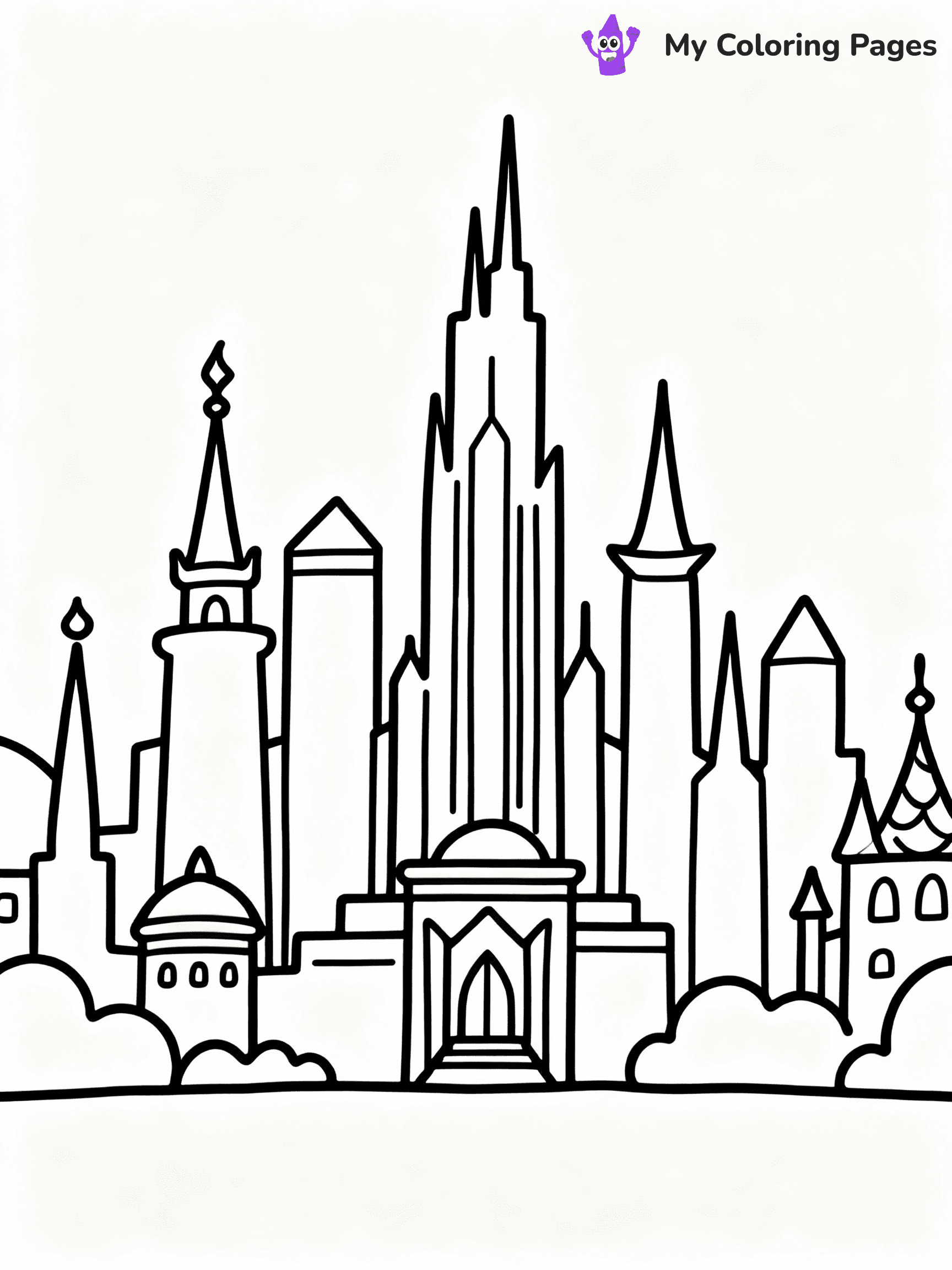 ⚠️ CRITICAL REQUIREMENT - ABSOLUTE BLACK AND WHITE ONLY ⚠️
This MUST be a BLACK AND WHITE line drawing ONLY. NO COLORS whatsoever.
- ONLY pure black lines (#000000) on pure white background (#FFFFFF)
- ABSOLUTELY NO colors, NO shading, NO gradients, NO grayscale
- If there are ANY colors in the output, the image is REJECTED
- This is a COLORING PAGE - meant to be COLORED IN by children
- The output must be UNCOLORED line art ready for coloring
⚠️ SUBJECT TO DRAW: Emerald City skyline from Wicked in whimsical style, towering spires, vibrant architecture, magical aura
(REMEMBER: Output must be BLACK AND WHITE line art only, NOT colored!)
# COLORING PAGE: BLACK OUTLINES ONLY - WHITE BACKGROUND MANDATORY
Create a **coloring book page** using EXACTLY two values: black lines, white space.
## NON-NEGOTIABLE BINARY RULES
- **ONLY #000000 (black) and #FFFFFF (white)** - NO other values exist
- **EVERY PIXEL = BLACK OR WHITE** - no gray/shading/antialiasing
- **WHITE BACKGROUND MANDATORY** - entire canvas stays white
- **ALL SHAPES HOLLOW** - everything is empty outlines waiting to be colored
- **FORBIDDEN:** fills, shading, gradients, patterns, textures, colors
- **NO SOLID REGIONS** - if it's not a thin line, it's wrong
## Universal Line Standards
- Black outlines ONLY - thin, uniform weight
- Every shape completely empty inside
- Closed contours suitable for coloring
- Simple flat illustration - zero depth/3D/realism
- **Style:** Whimsical Doodle Art Alley - rounded, friendly outlines (unless specified)
## Everything = Outline Only
- Characters/animals: hollow shapes
- Objects/clothing: empty contours
- Backgrounds/scenery: line work only
- Natural elements: outlined forms
- Dark/night areas: don't exist (use outlined symbols)
- Textures/patterns: convert to simple lines
## The Test
Can a child color EVERY white space with crayons? If any area is pre-filled/shaded/gray or colored in, it FAILS. Every shape must be waiting to receive color.
**FINAL OUTPUT**: Binary coloring page. Black lines define shapes. White spaces ready for coloring. Nothing else exists. No exceptions. Print-ready.
⚠️ FINAL REMINDER: Draw the subject "Emerald City skyline from Wicked in whimsical style, towering spires, vibrant architecture, magical aura" as BLACK AND WHITE line art. Zero colors in output.