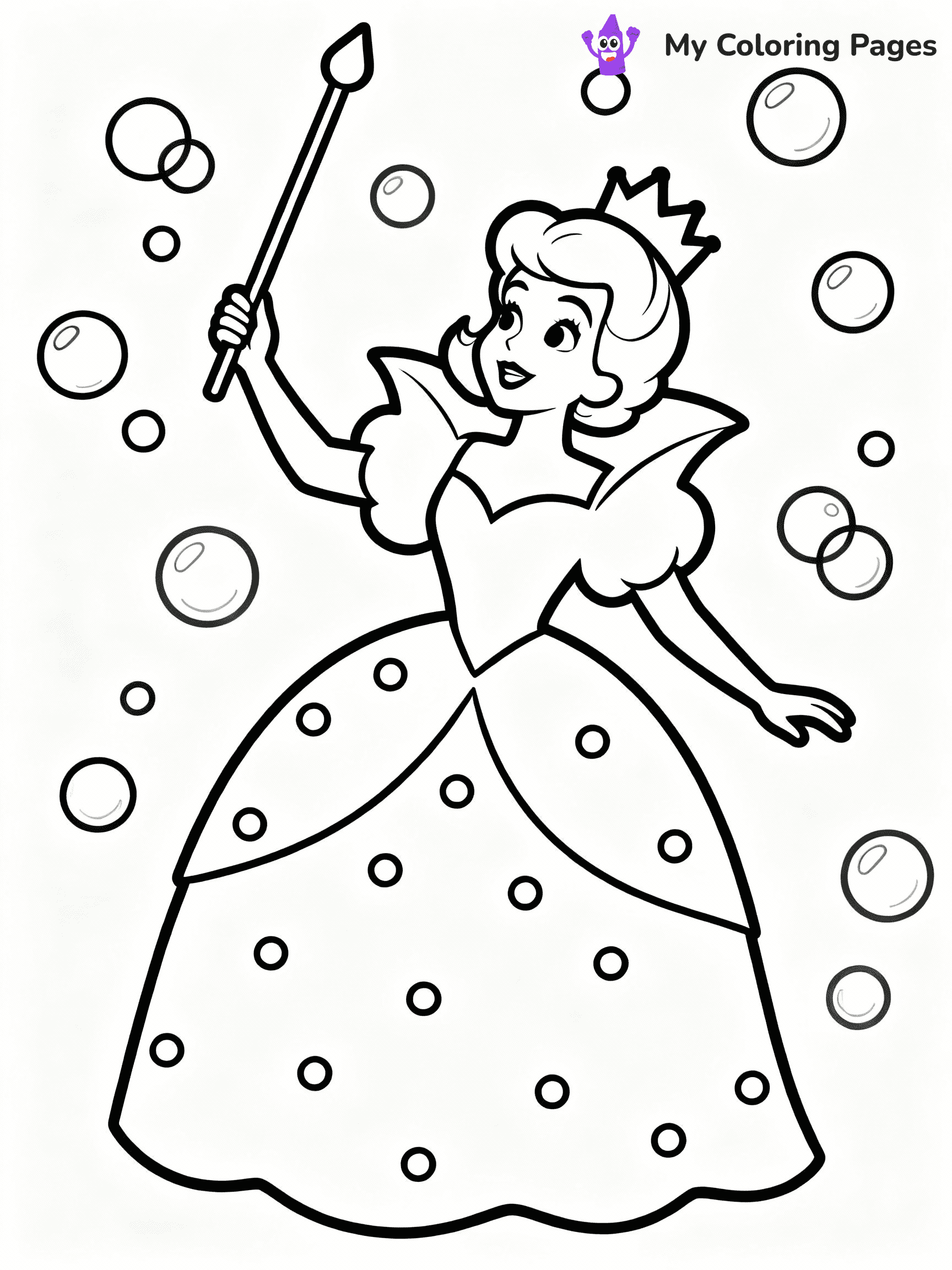 ⚠️ CRITICAL REQUIREMENT - ABSOLUTE BLACK AND WHITE ONLY ⚠️
This MUST be a BLACK AND WHITE line drawing ONLY. NO COLORS whatsoever.
- ONLY pure black lines (#000000) on pure white background (#FFFFFF)
- ABSOLUTELY NO colors, NO shading, NO gradients, NO grayscale
- If there are ANY colors in the output, the image is REJECTED
- This is a COLORING PAGE - meant to be COLORED IN by children
- The output must be UNCOLORED line art ready for coloring
⚠️ SUBJECT TO DRAW: Glinda from Wicked in Broadway style, dressed in sparkling gown, wand raised, surrounded by bubbles
(REMEMBER: Output must be BLACK AND WHITE line art only, NOT colored!)
# COLORING PAGE: BLACK OUTLINES ONLY - WHITE BACKGROUND MANDATORY
Create a **coloring book page** using EXACTLY two values: black lines, white space.
## NON-NEGOTIABLE BINARY RULES
- **ONLY #000000 (black) and #FFFFFF (white)** - NO other values exist
- **EVERY PIXEL = BLACK OR WHITE** - no gray/shading/antialiasing
- **WHITE BACKGROUND MANDATORY** - entire canvas stays white
- **ALL SHAPES HOLLOW** - everything is empty outlines waiting to be colored
- **FORBIDDEN:** fills, shading, gradients, patterns, textures, colors
- **NO SOLID REGIONS** - if it's not a thin line, it's wrong
## Universal Line Standards
- Black outlines ONLY - thin, uniform weight
- Every shape completely empty inside
- Closed contours suitable for coloring
- Simple flat illustration - zero depth/3D/realism
- **Style:** Whimsical Doodle Art Alley - rounded, friendly outlines (unless specified)
## Everything = Outline Only
- Characters/animals: hollow shapes
- Objects/clothing: empty contours
- Backgrounds/scenery: line work only
- Natural elements: outlined forms
- Dark/night areas: don't exist (use outlined symbols)
- Textures/patterns: convert to simple lines
## The Test
Can a child color EVERY white space with crayons? If any area is pre-filled/shaded/gray or colored in, it FAILS. Every shape must be waiting to receive color.
**FINAL OUTPUT**: Binary coloring page. Black lines define shapes. White spaces ready for coloring. Nothing else exists. No exceptions. Print-ready.
⚠️ FINAL REMINDER: Draw the subject "Glinda from Wicked in Broadway style, dressed in sparkling gown, wand raised, surrounded by bubbles" as BLACK AND WHITE line art. Zero colors in output.