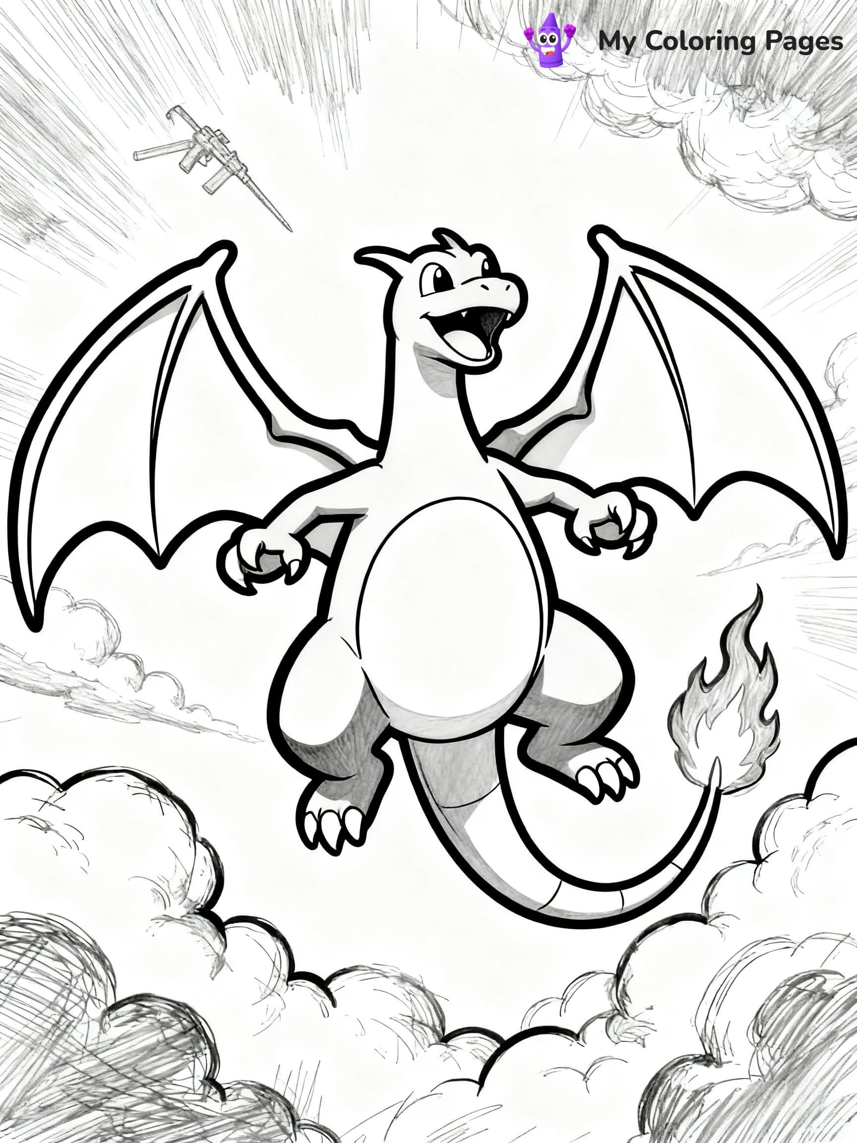 Rainbow Charizard Coloring Pages - 13