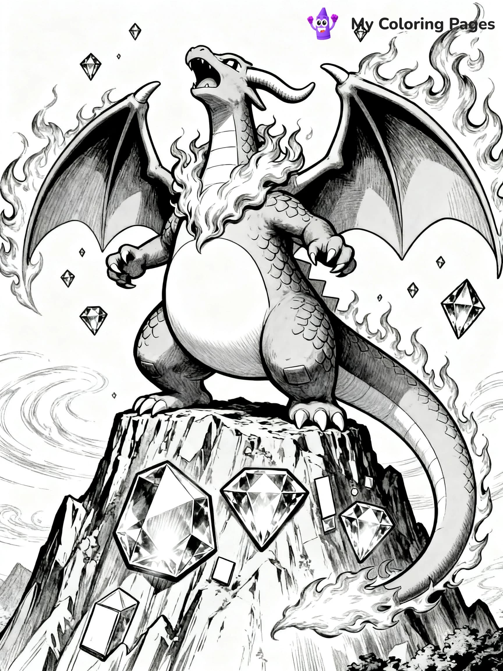 Rainbow Charizard Coloring Pages - 6