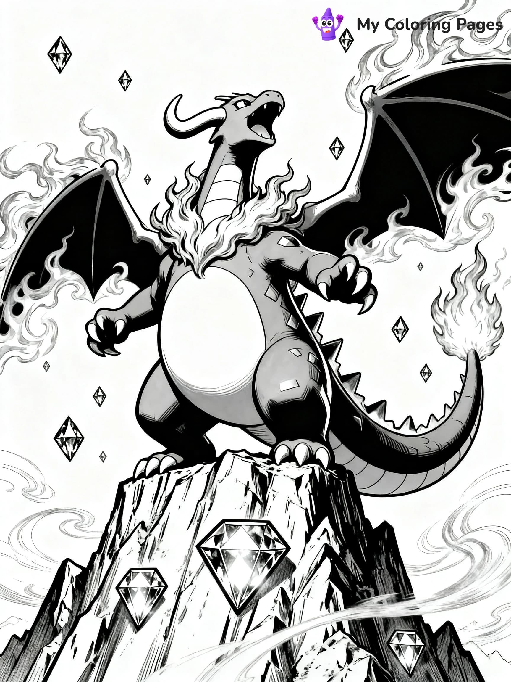 Rainbow Charizard Coloring Pages - 5