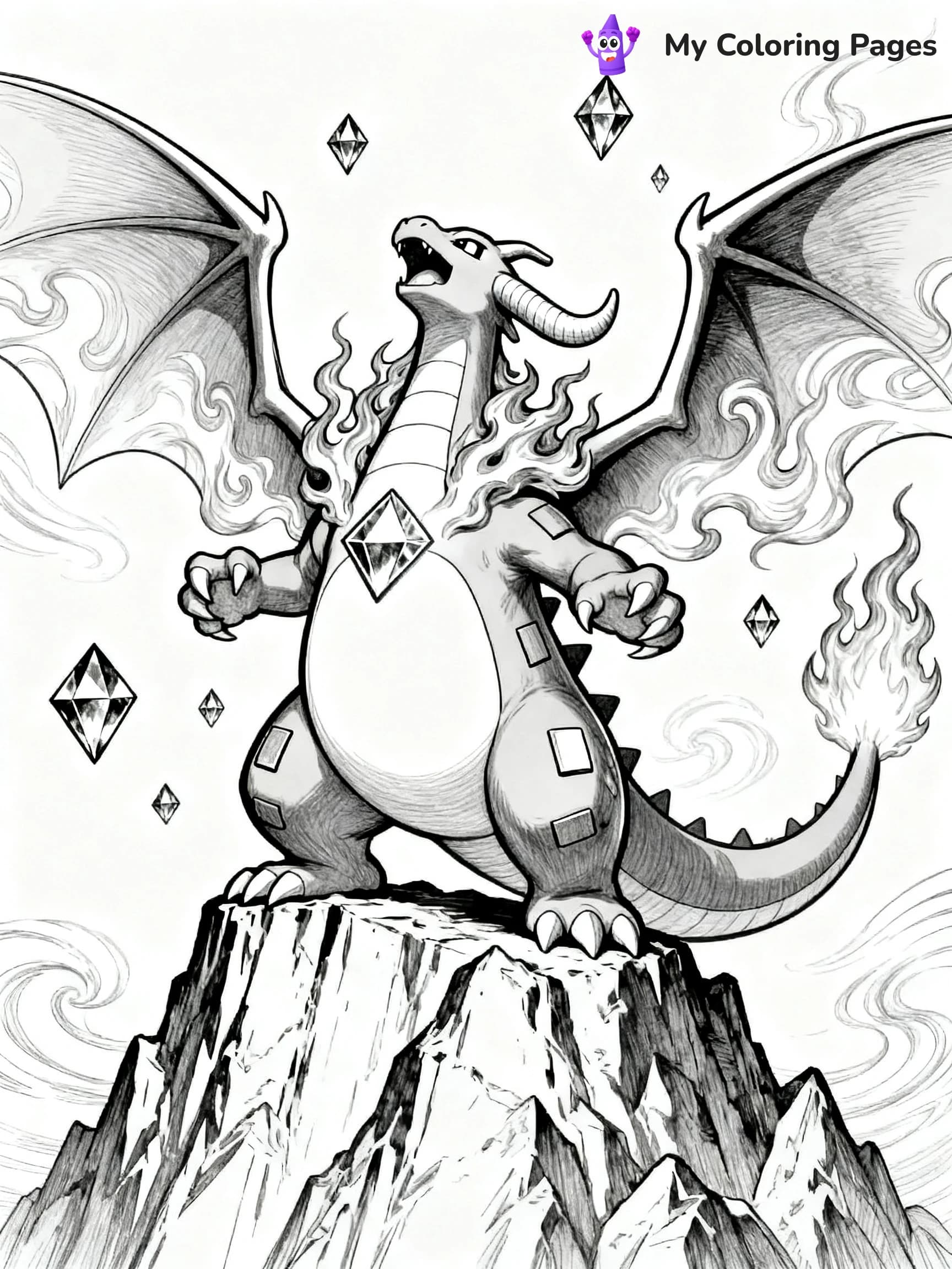Rainbow Charizard Coloring Pages - 4