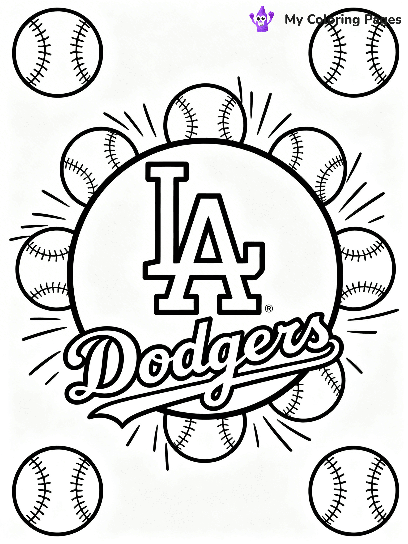 Dodgers Logo Coloring Pages - 32