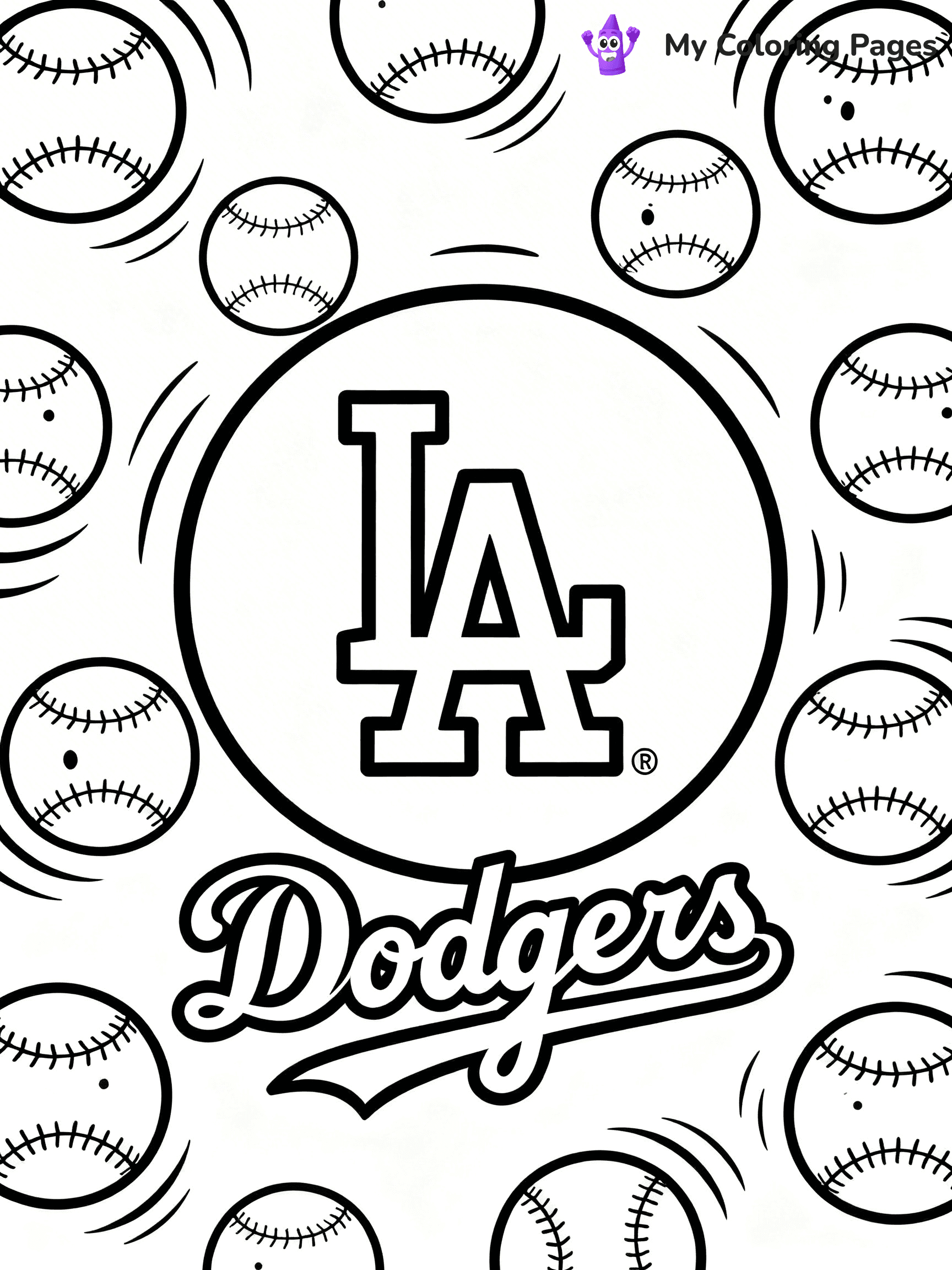 Dodgers Logo Coloring Pages - 28