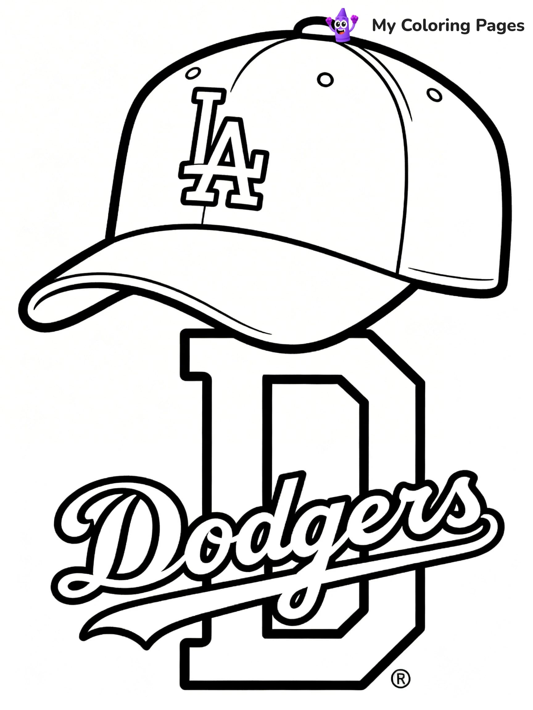 Dodgers Logo Coloring Pages - 4