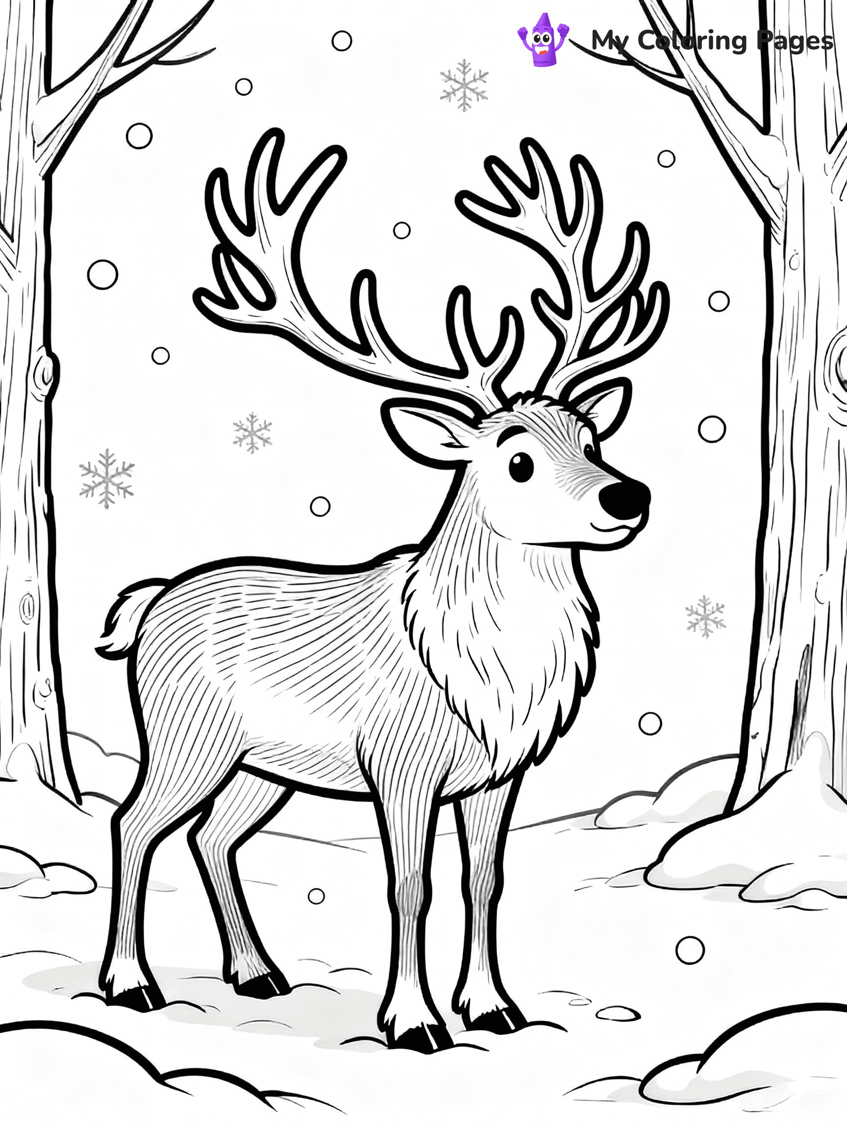 Reindeer Coloring Pages - 48