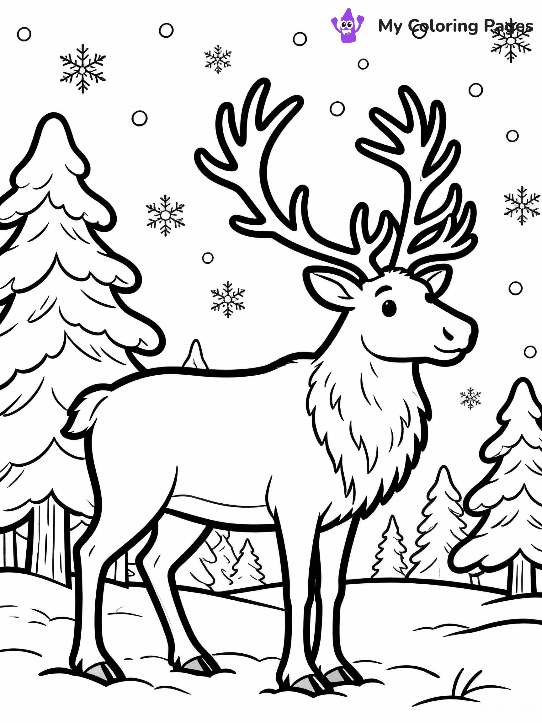 Reindeer Coloring Pages - 43
