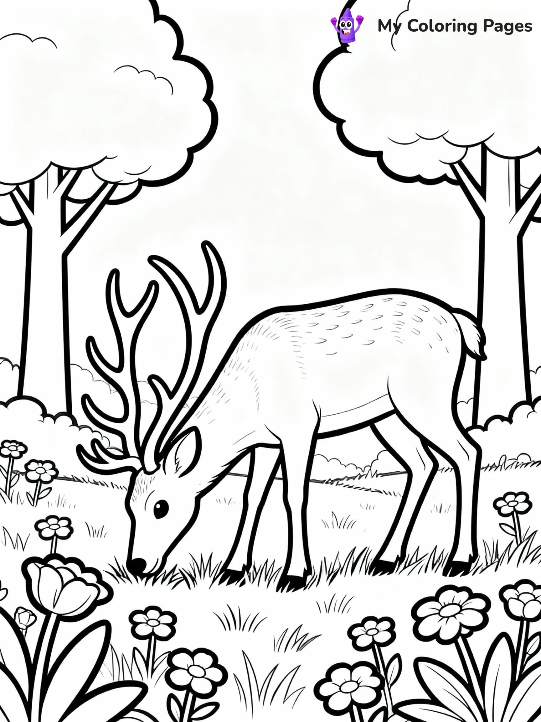 Reindeer Coloring Pages - 12