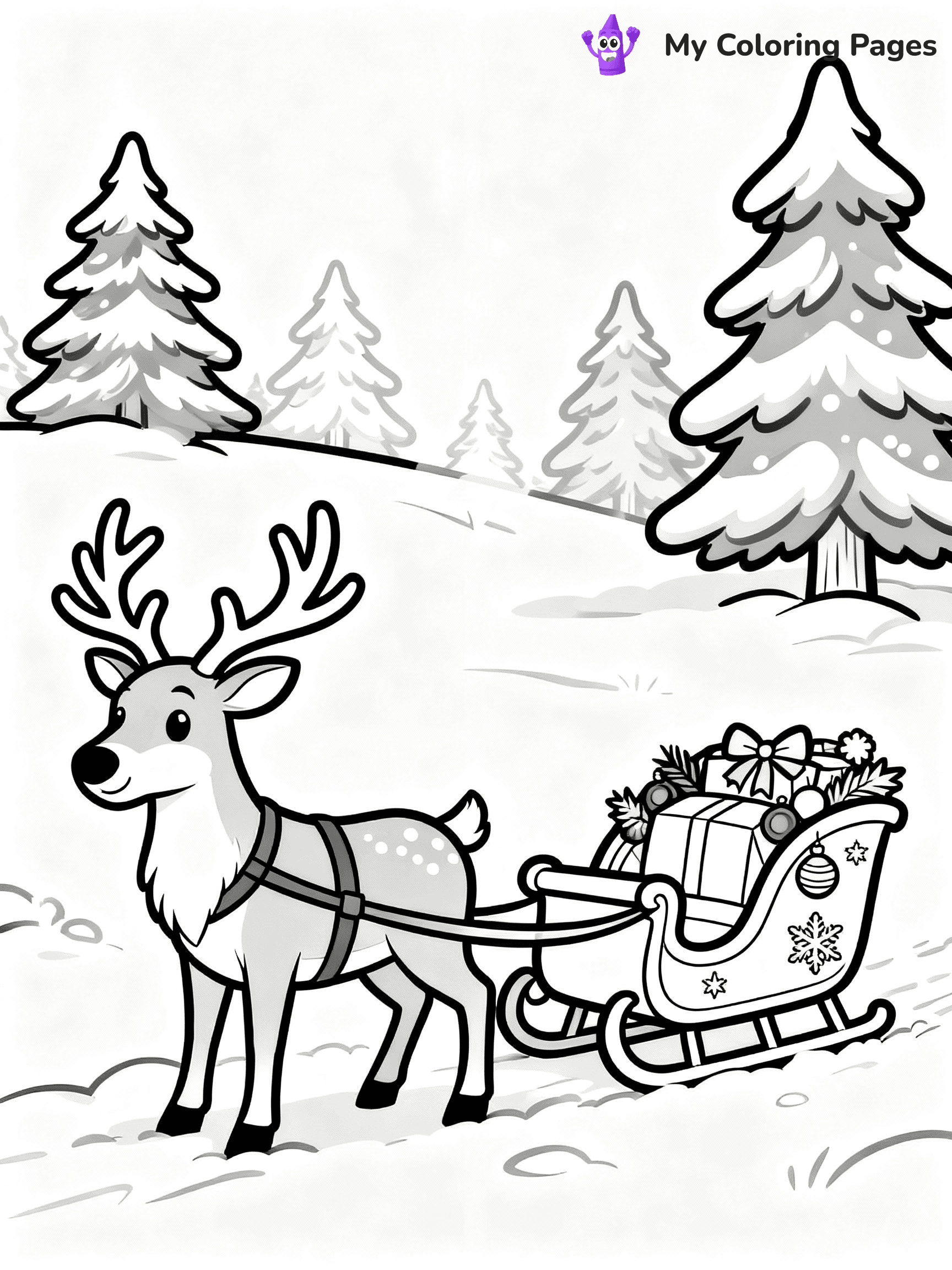 Reindeer Coloring Pages - 7