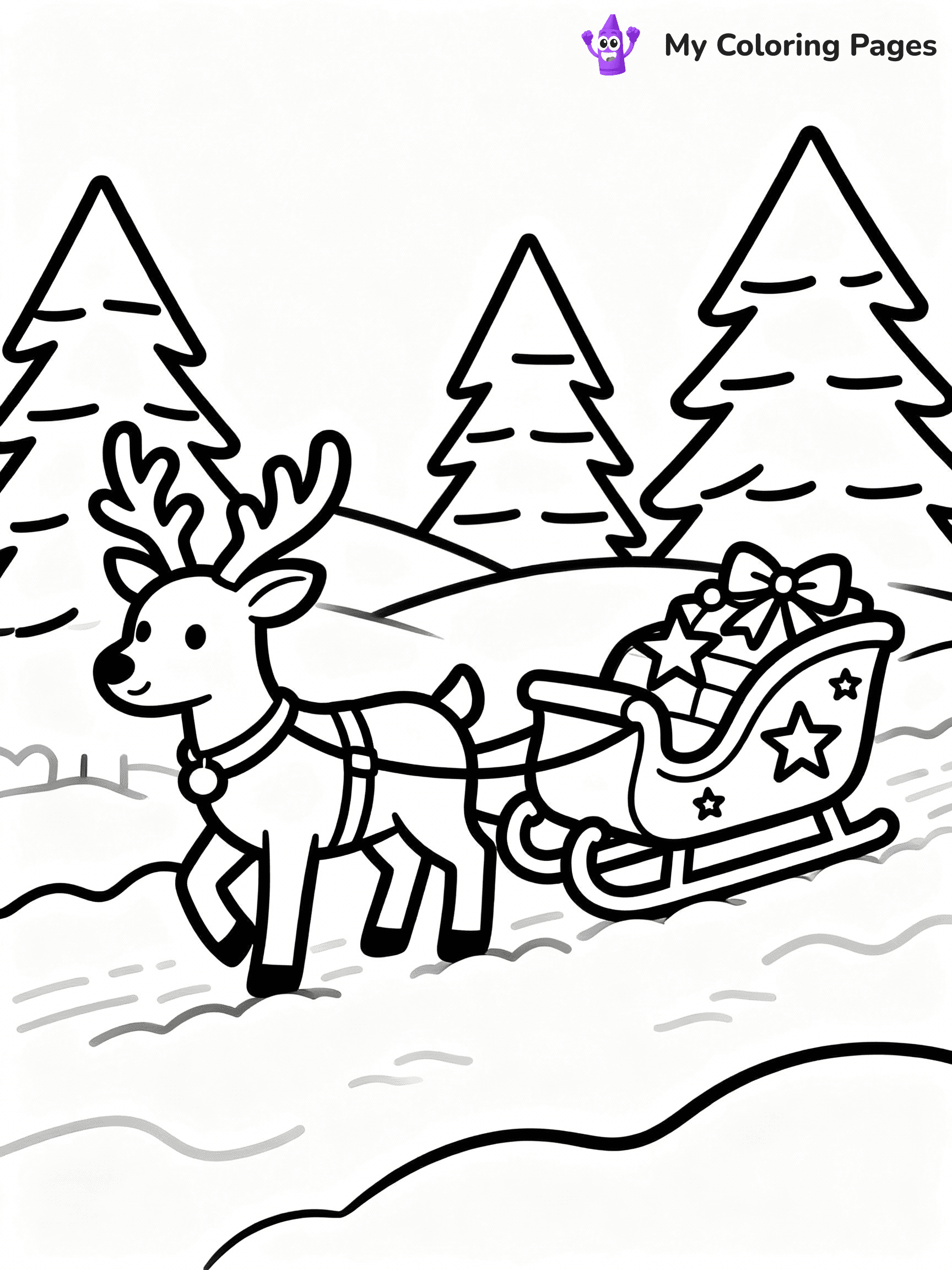Reindeer Coloring Pages - 6