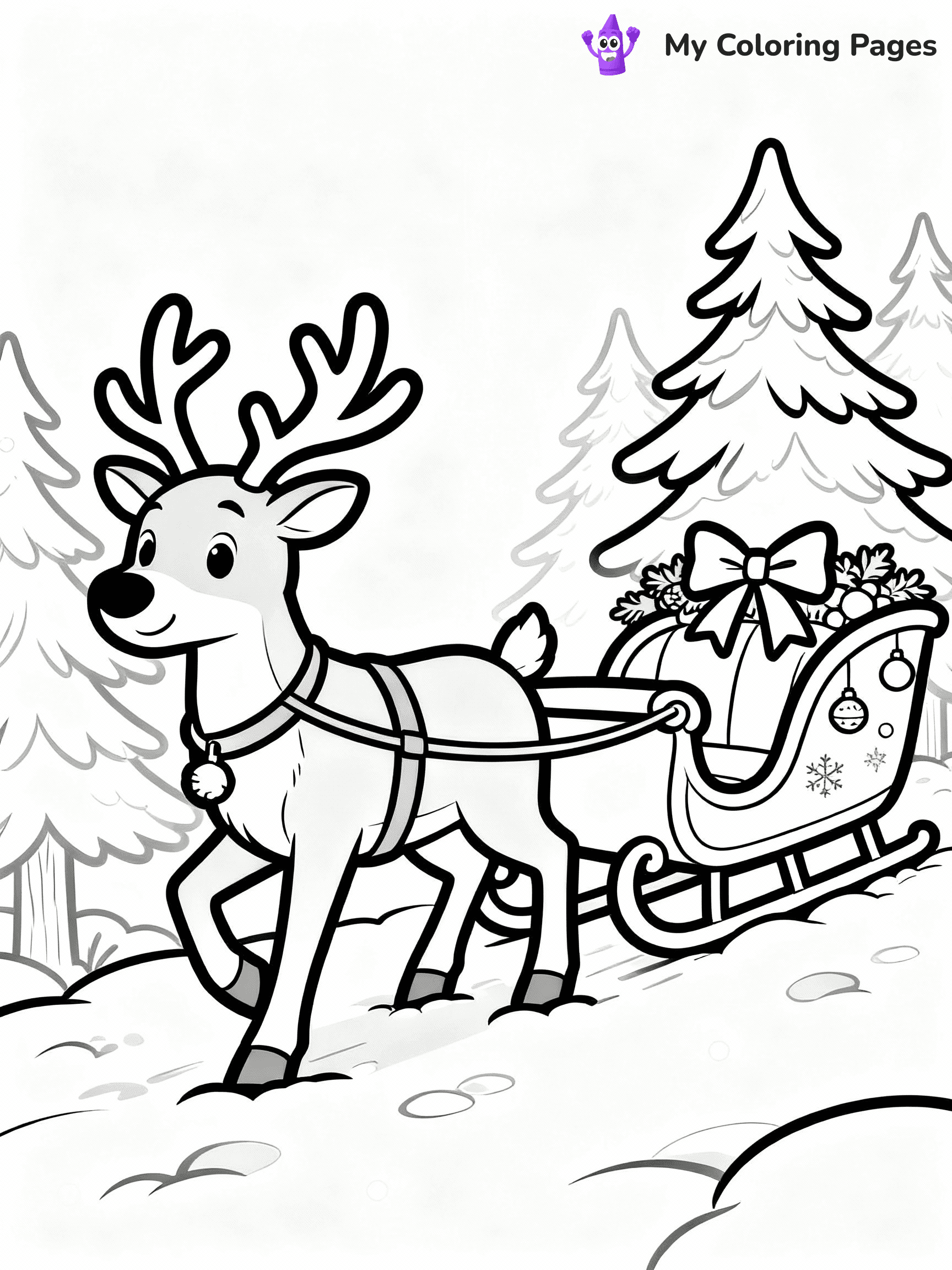 Reindeer Coloring Pages - 4