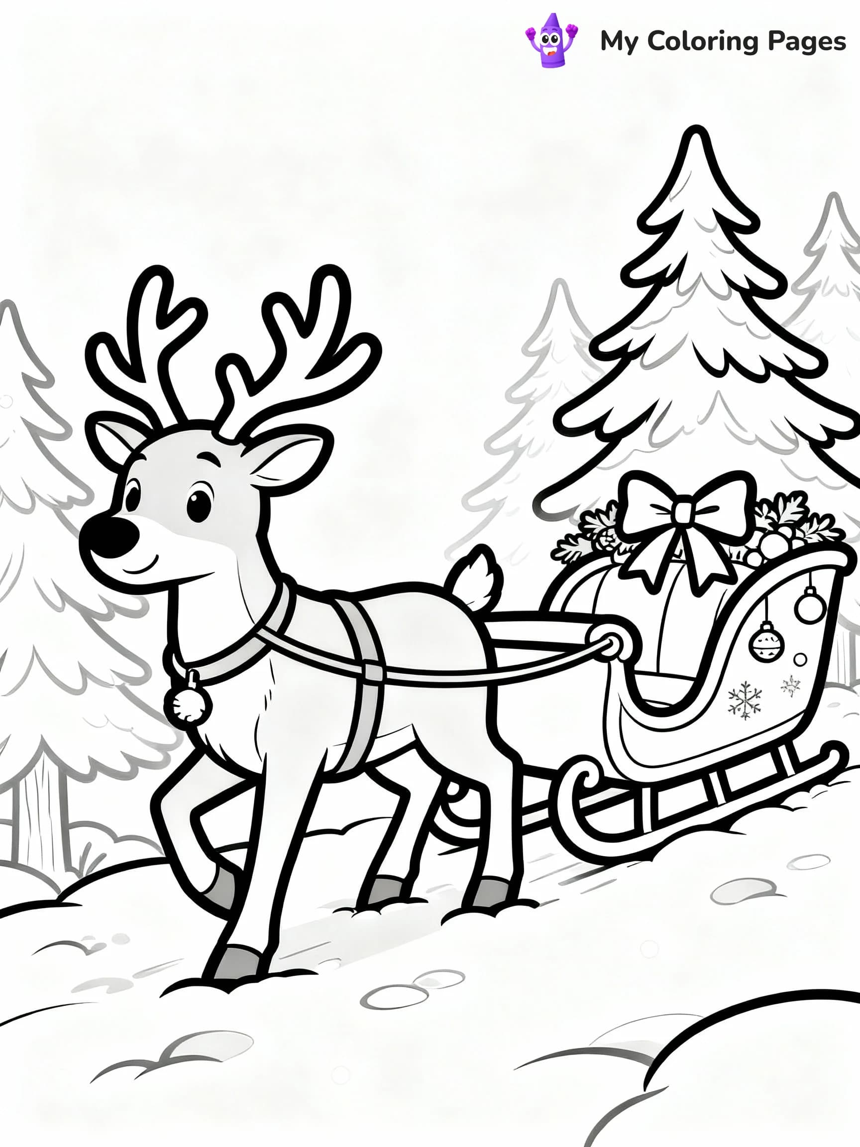 Reindeer Coloring Pages - 4