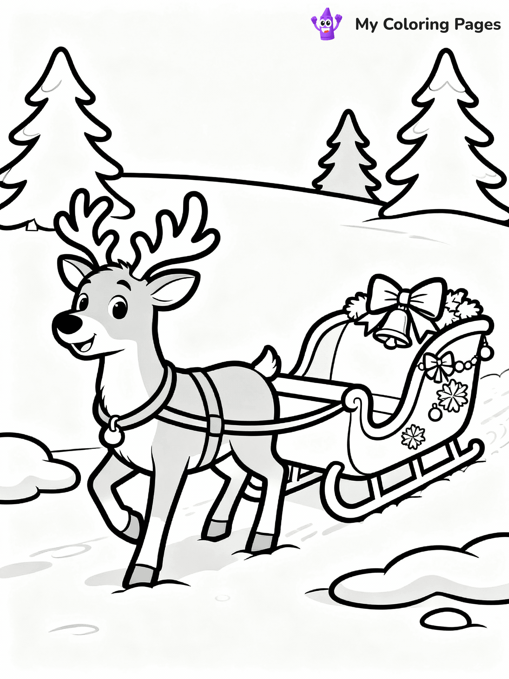 Reindeer Coloring Pages - 3