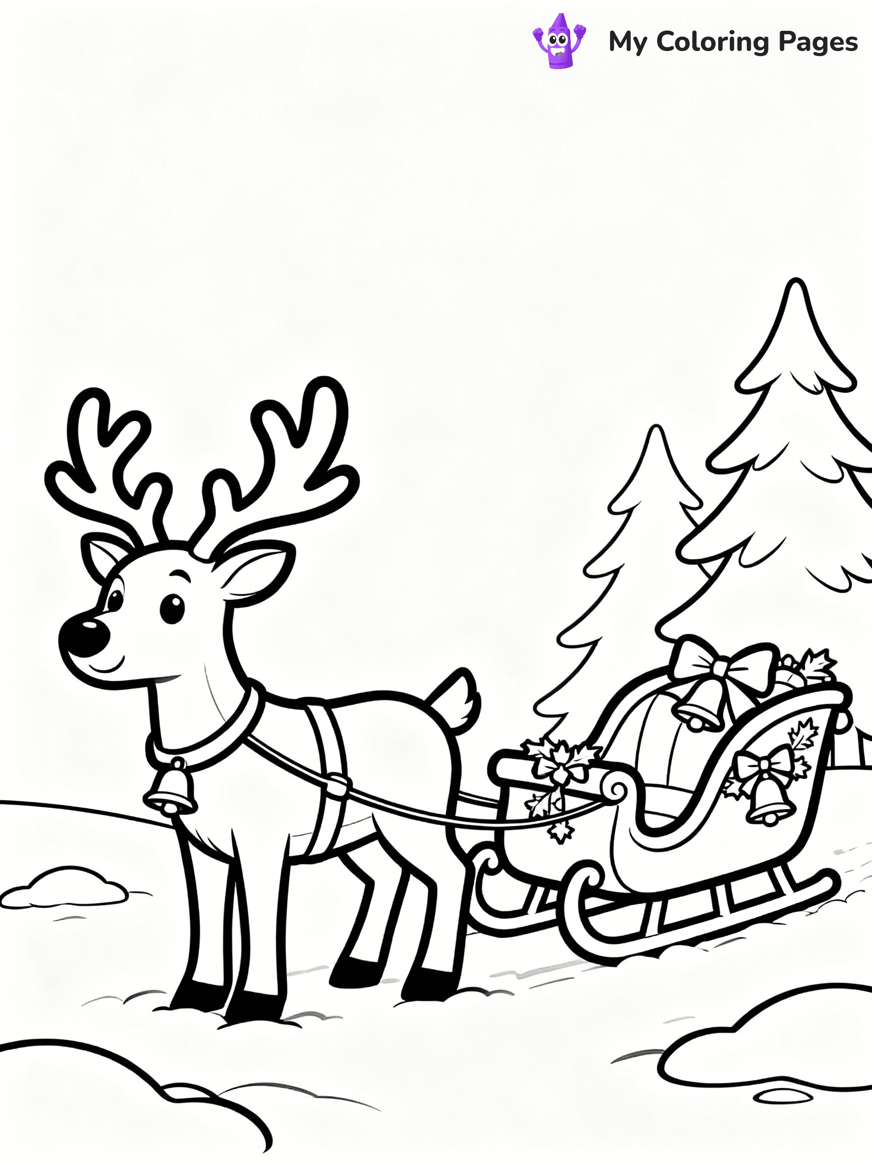 Reindeer Coloring Pages - 2
