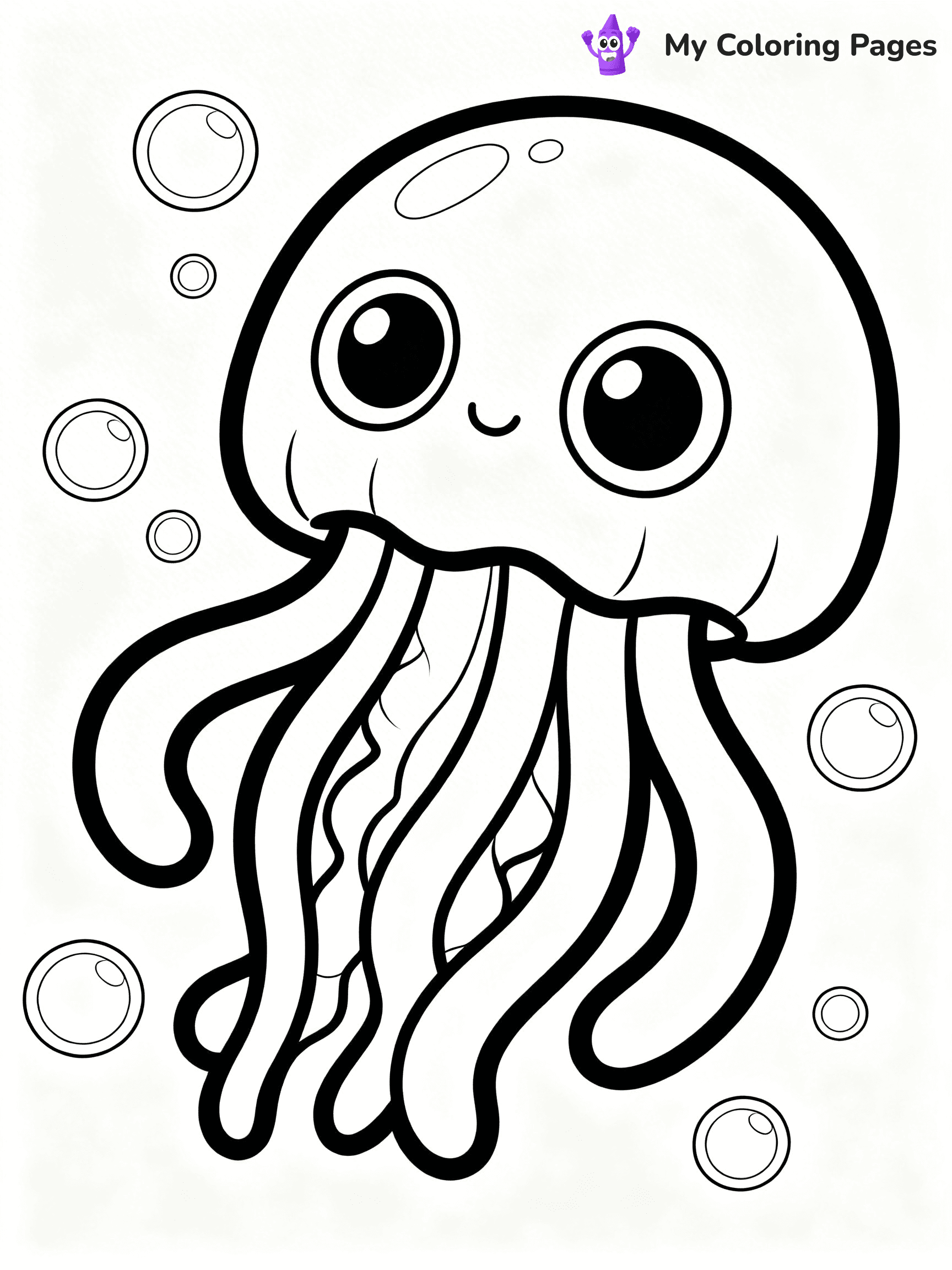Cute Jellyfish Coloring Pages - 40