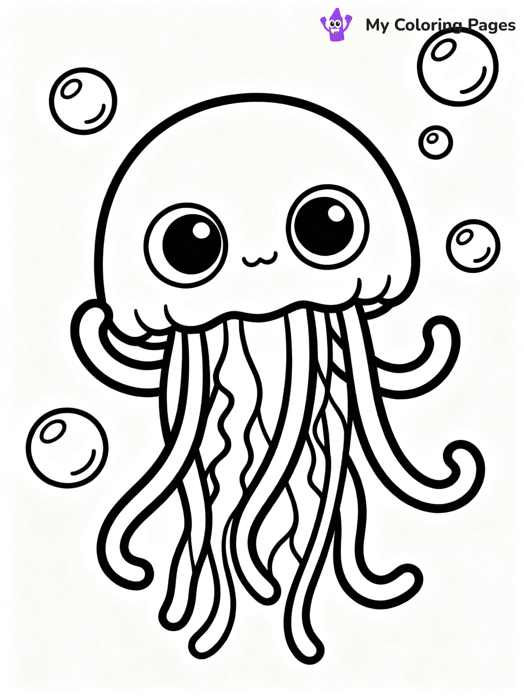 Cute Jellyfish Coloring Pages - 39