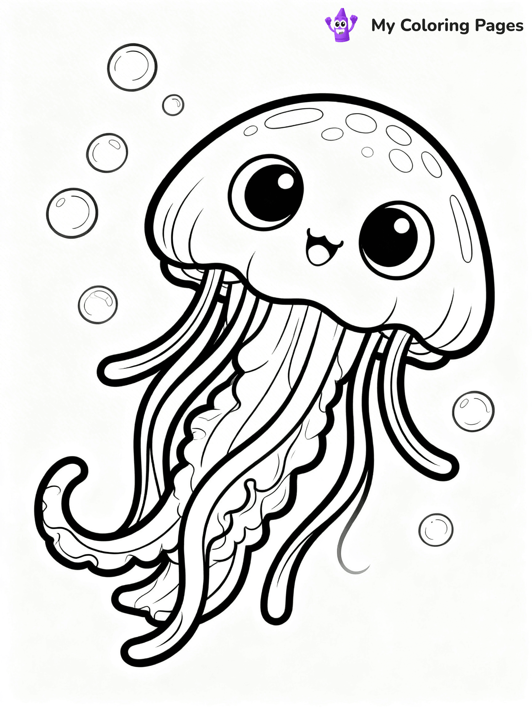 Cute Jellyfish Coloring Pages - 38