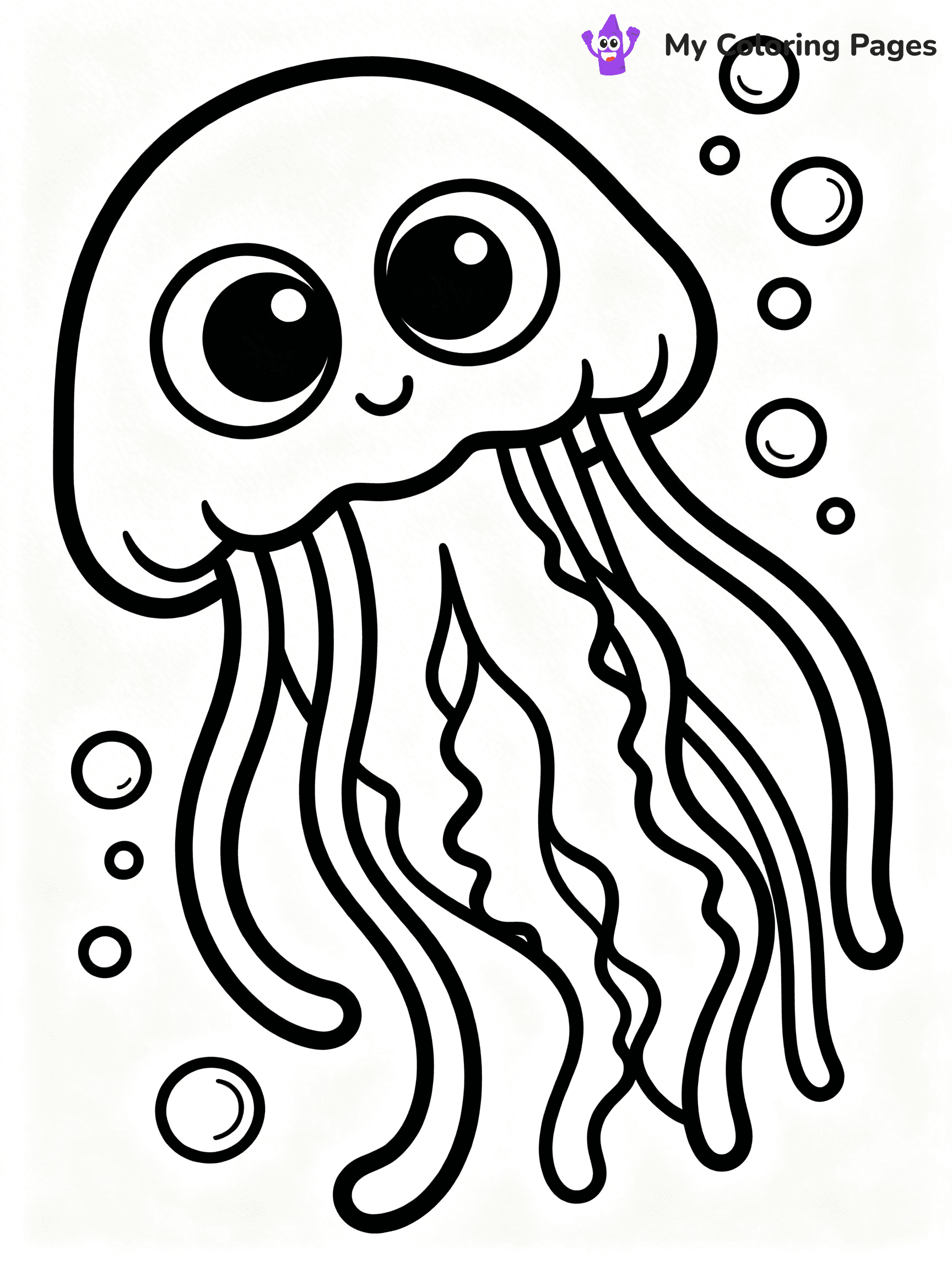 Cute Jellyfish Coloring Pages - 37
