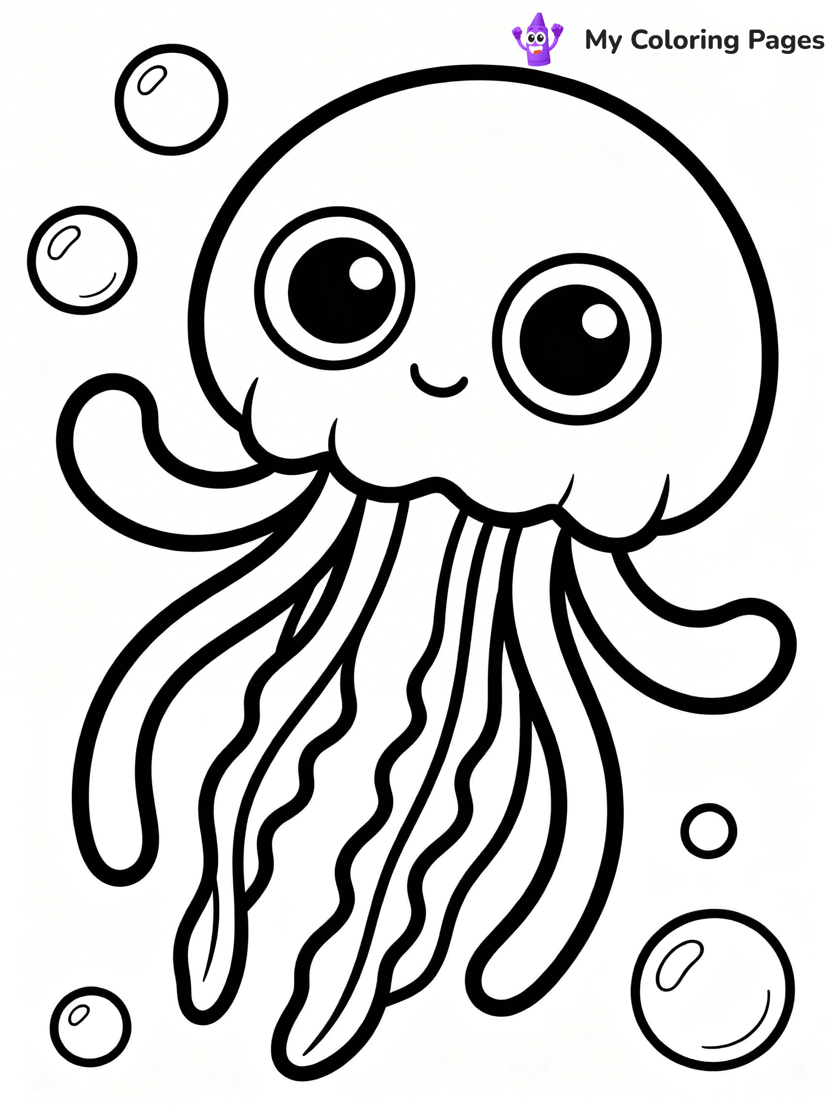 Cute Jellyfish Coloring Pages - 36