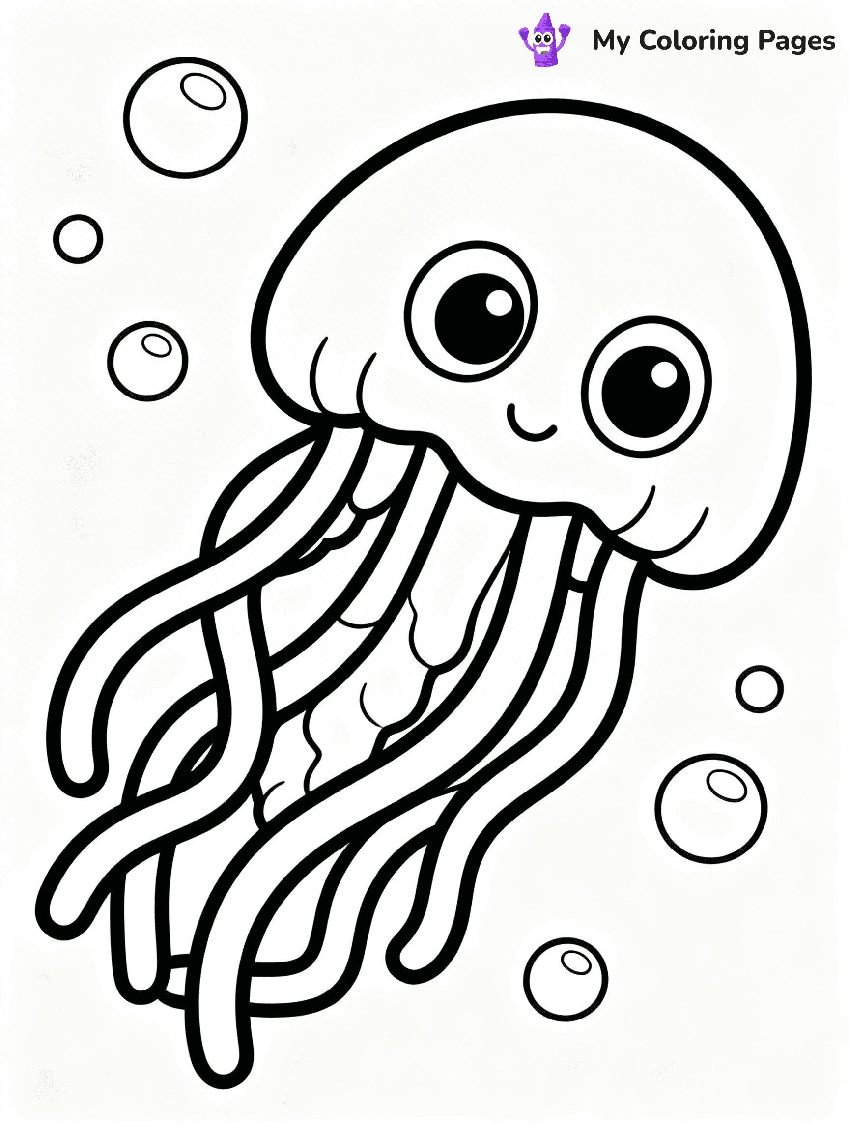 Cute Jellyfish Coloring Pages - 35