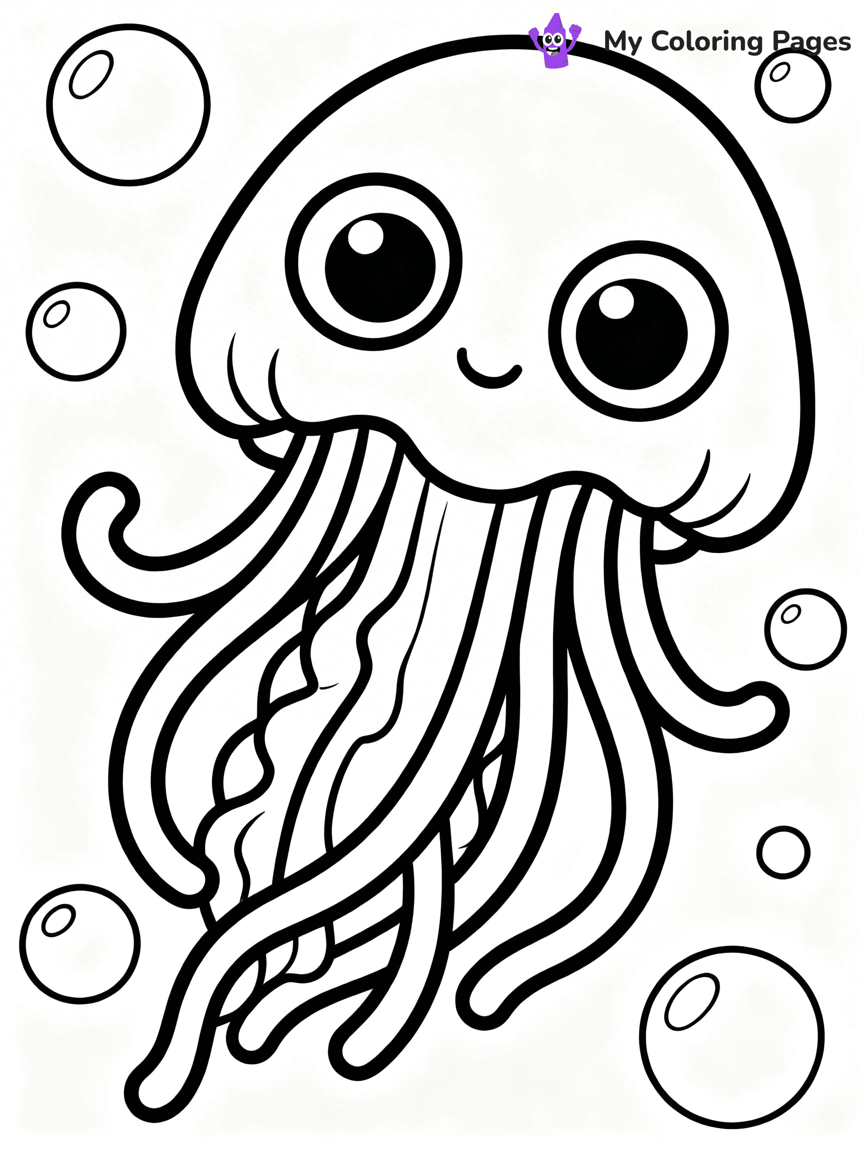 Cute Jellyfish Coloring Pages - 34