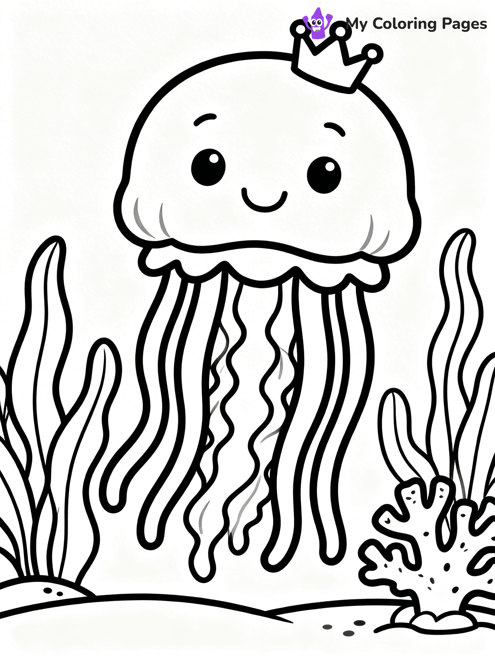 Cute Jellyfish Coloring Pages - 25