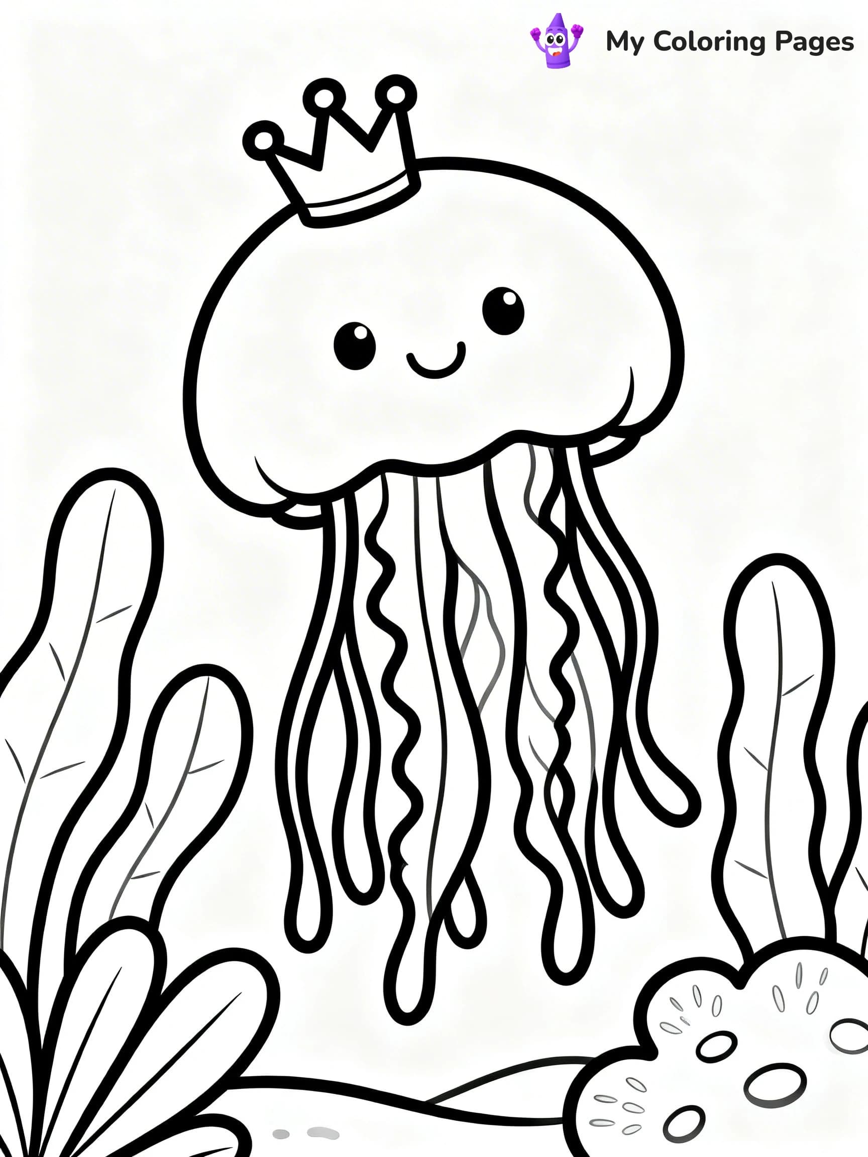 Cute Jellyfish Coloring Pages - 24