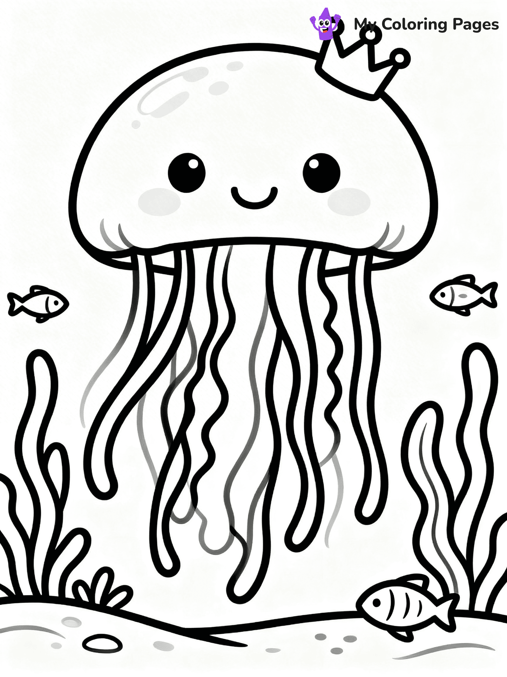 Cute Jellyfish Coloring Pages - 23