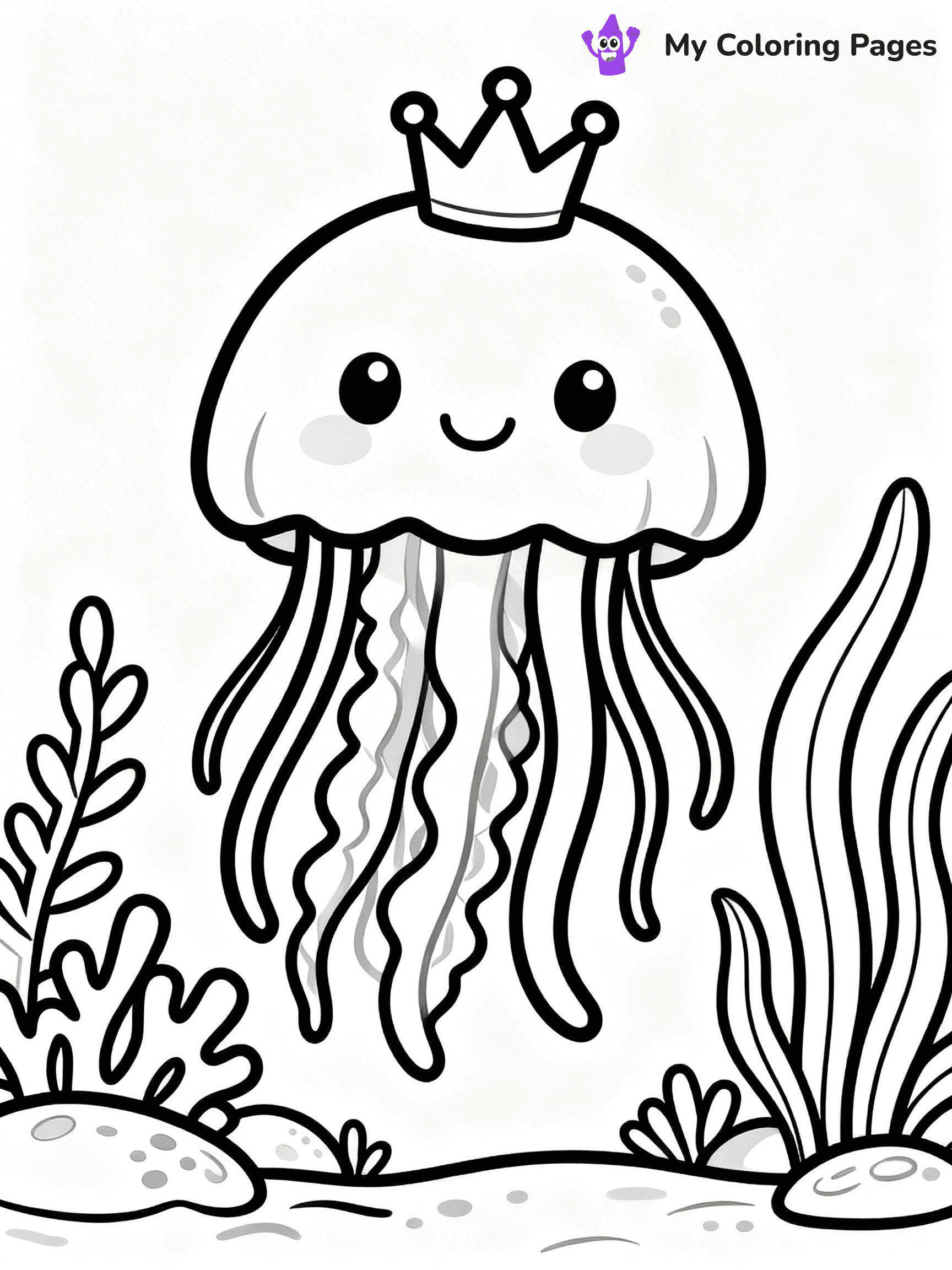Cute Jellyfish Coloring Pages - 22