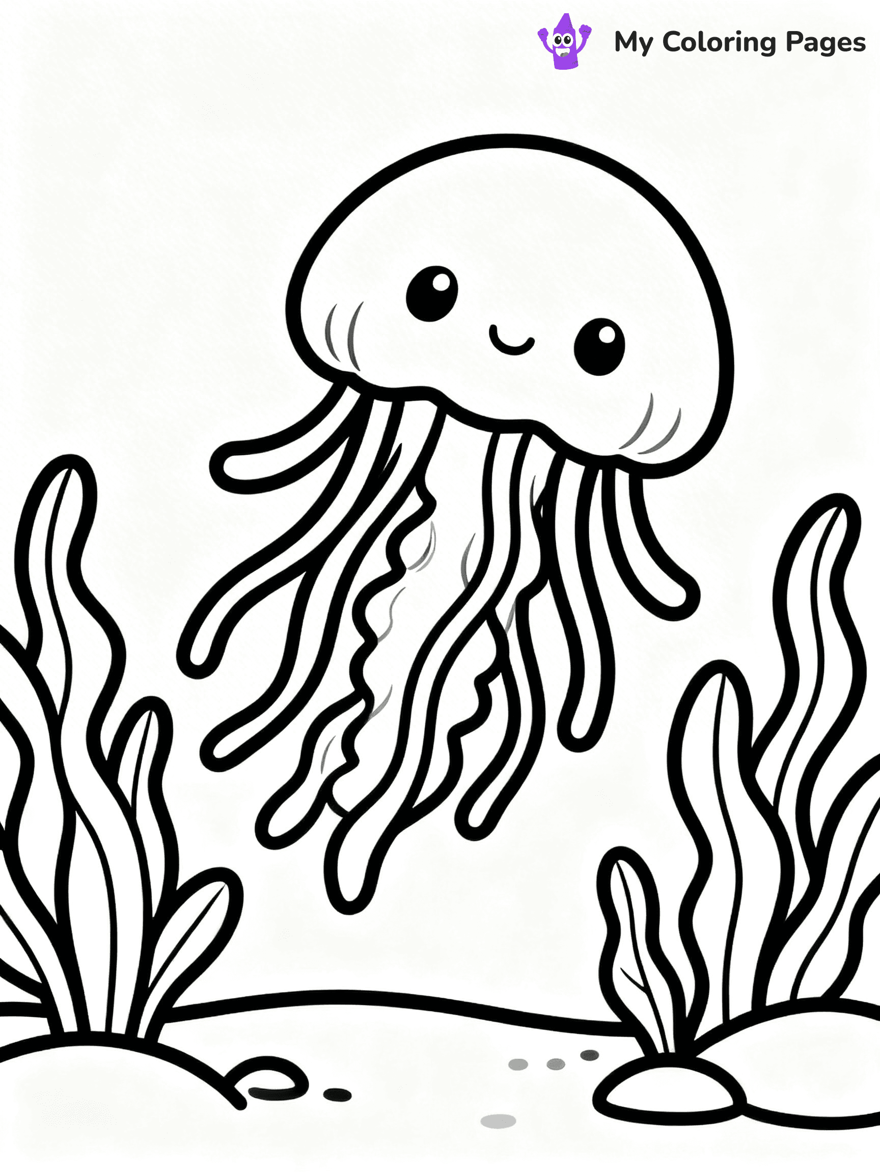 Cute Jellyfish Coloring Pages - 18