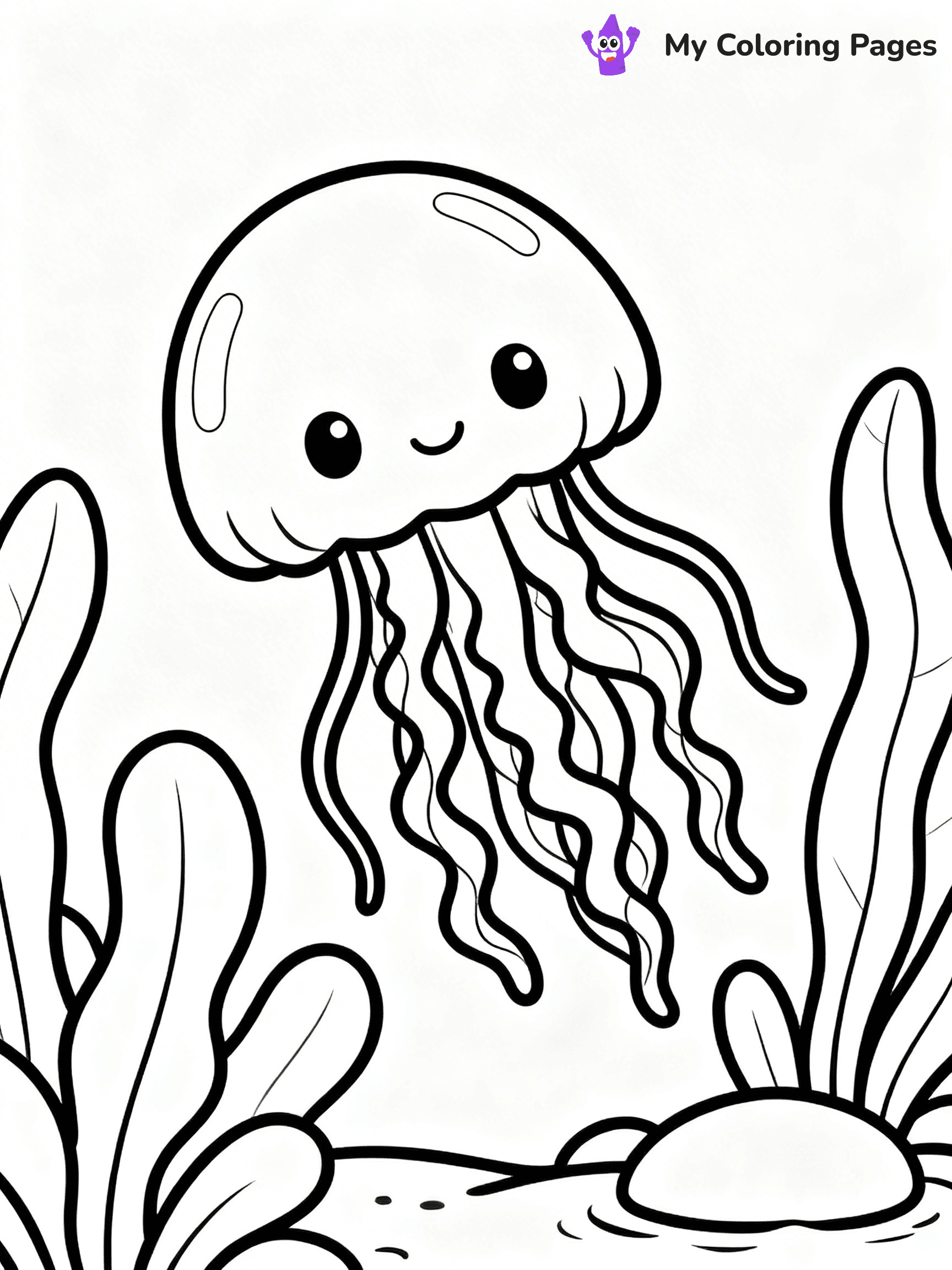 Cute Jellyfish Coloring Pages - 15
