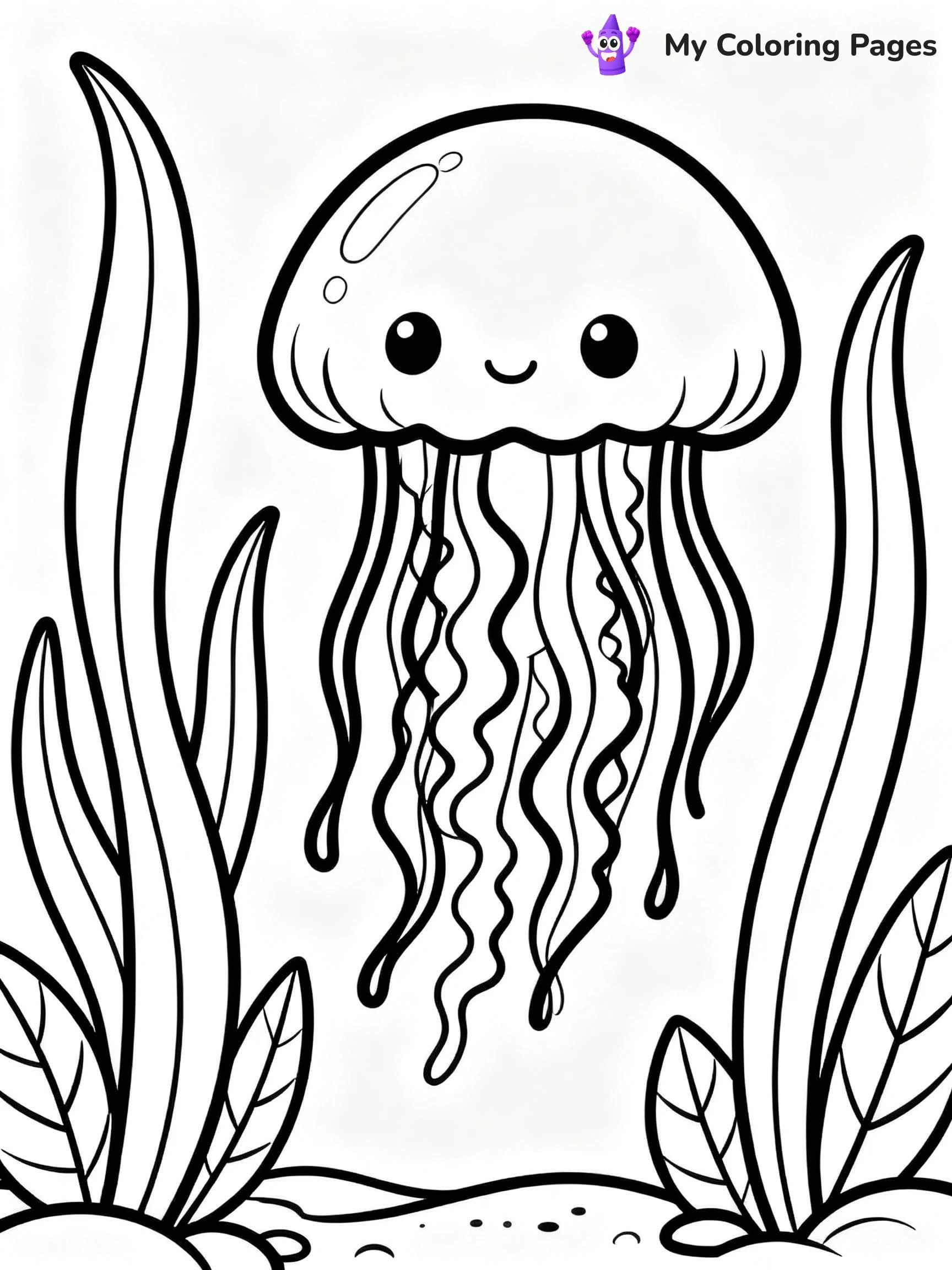 Cute Jellyfish Coloring Pages - 14
