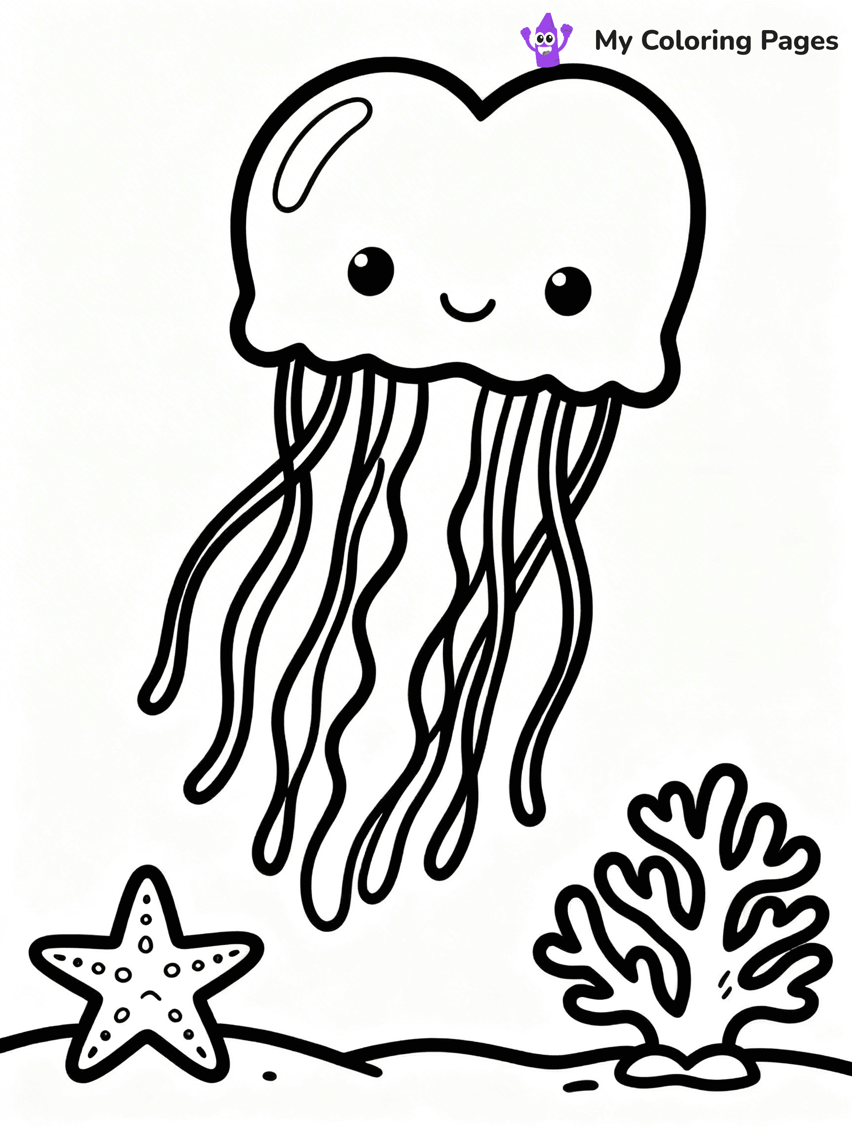 Cute Jellyfish Coloring Pages - 13