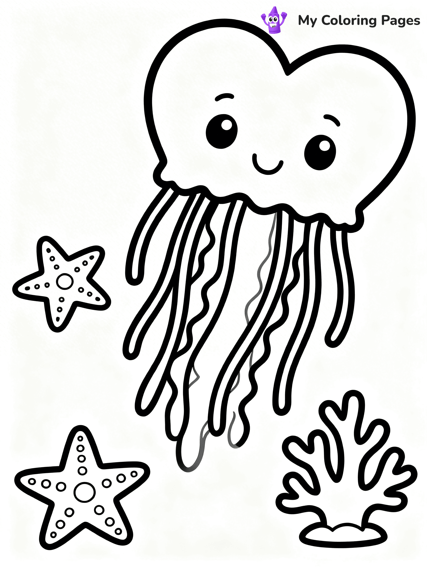 Cute Jellyfish Coloring Pages - 12