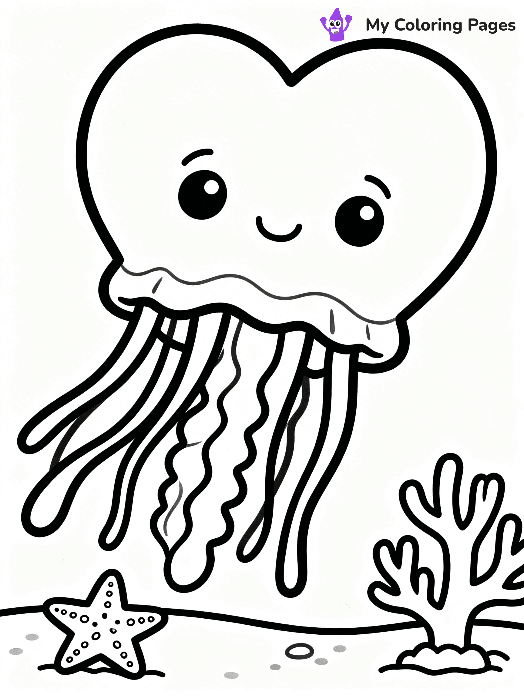 Cute Jellyfish Coloring Pages - 11