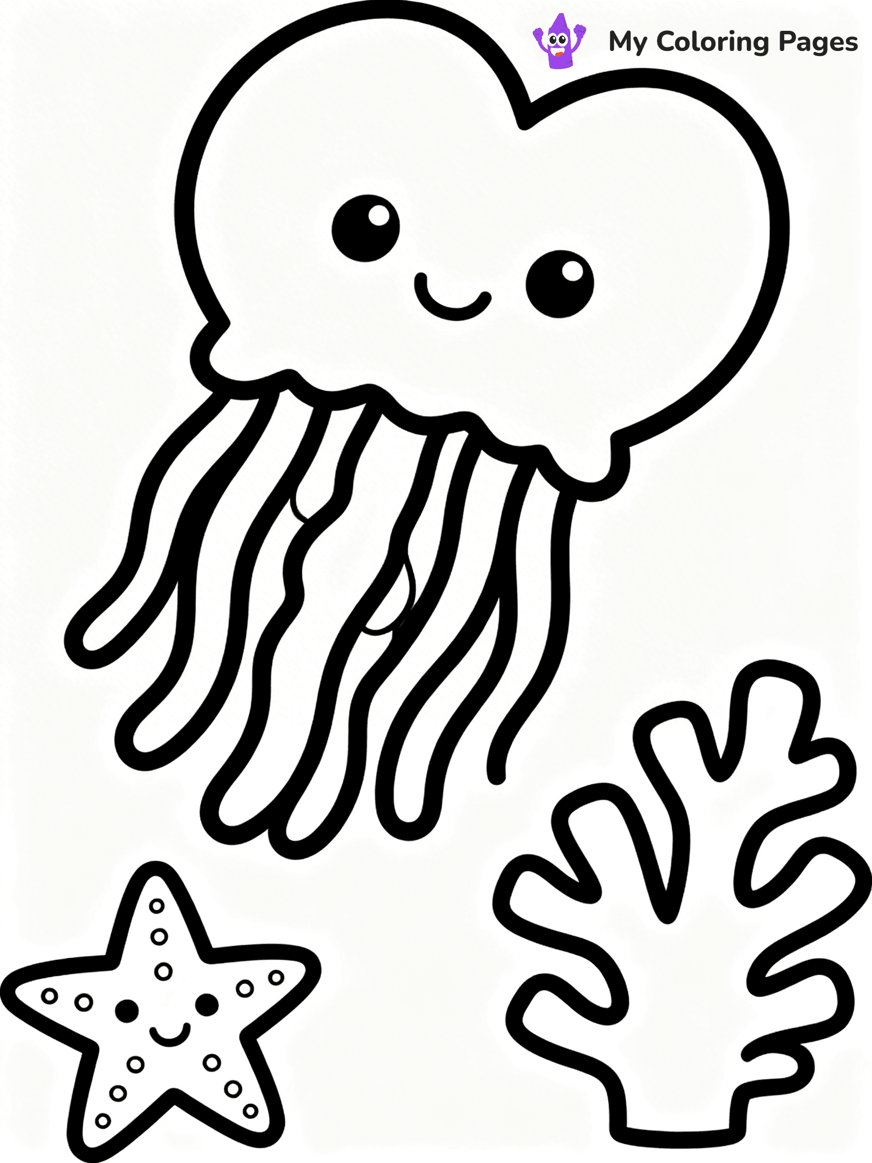 Cute Jellyfish Coloring Pages - 10