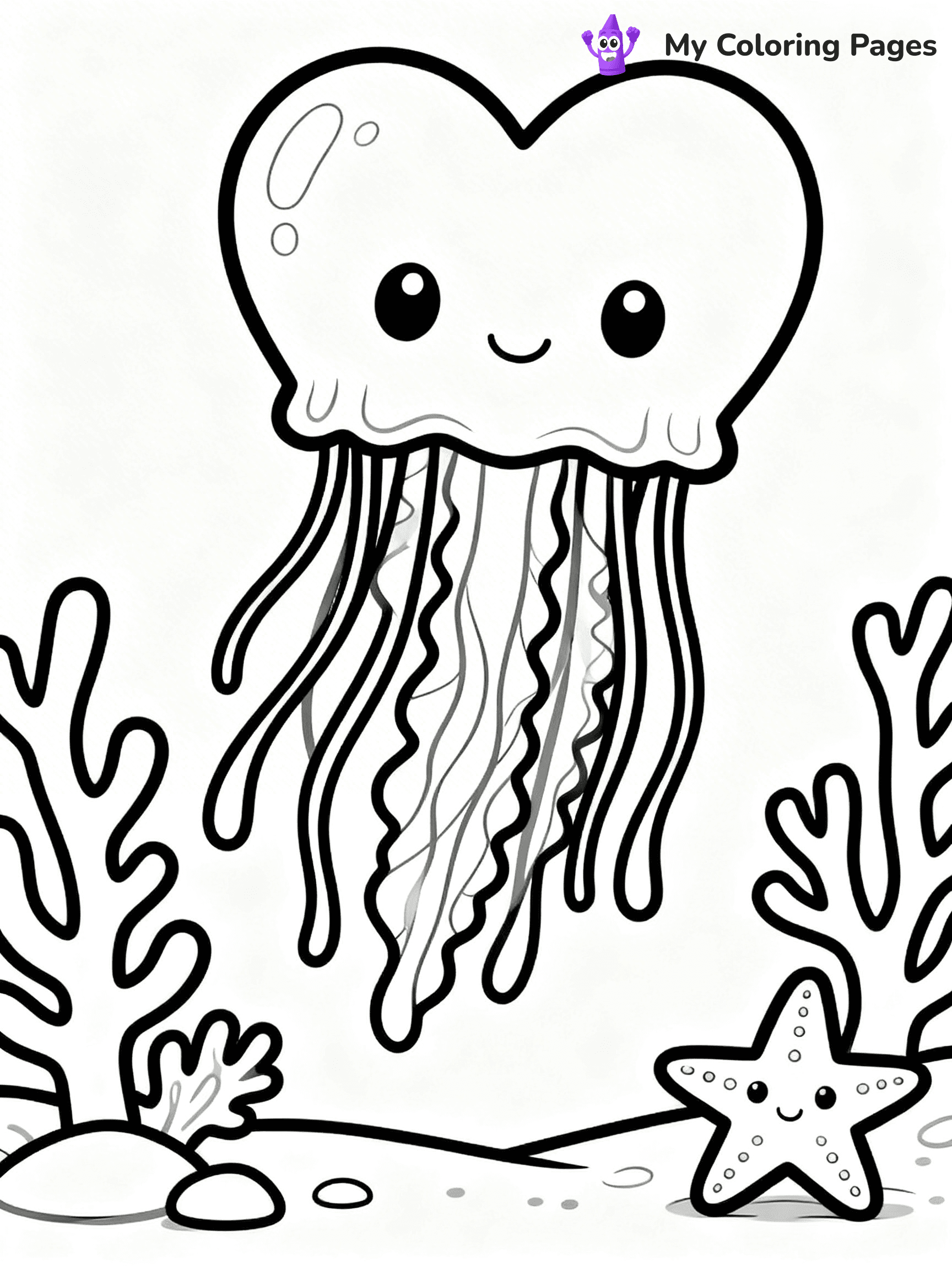 Cute Jellyfish Coloring Pages - 8