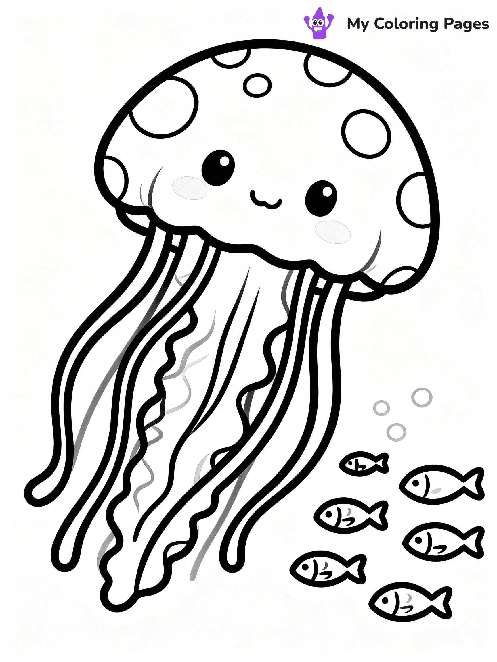 Cute Jellyfish Coloring Pages - 6